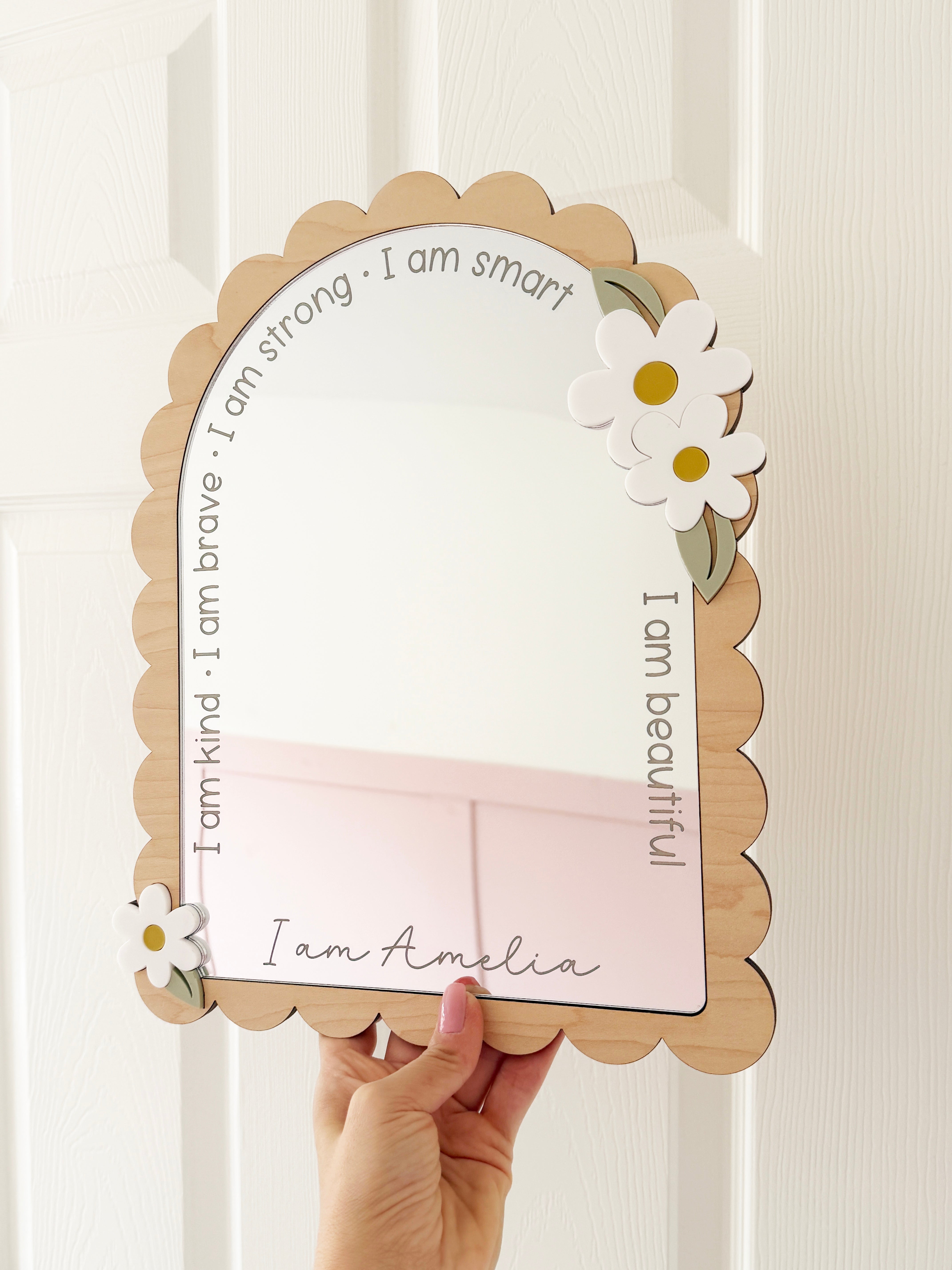 Personalised Floral affirmation mirror