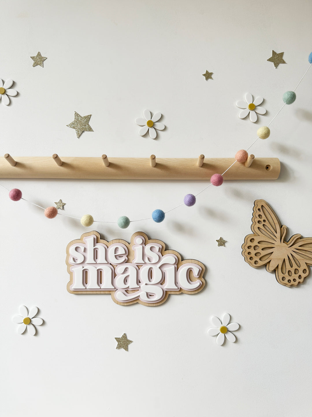 She is magic triple layer wall sign