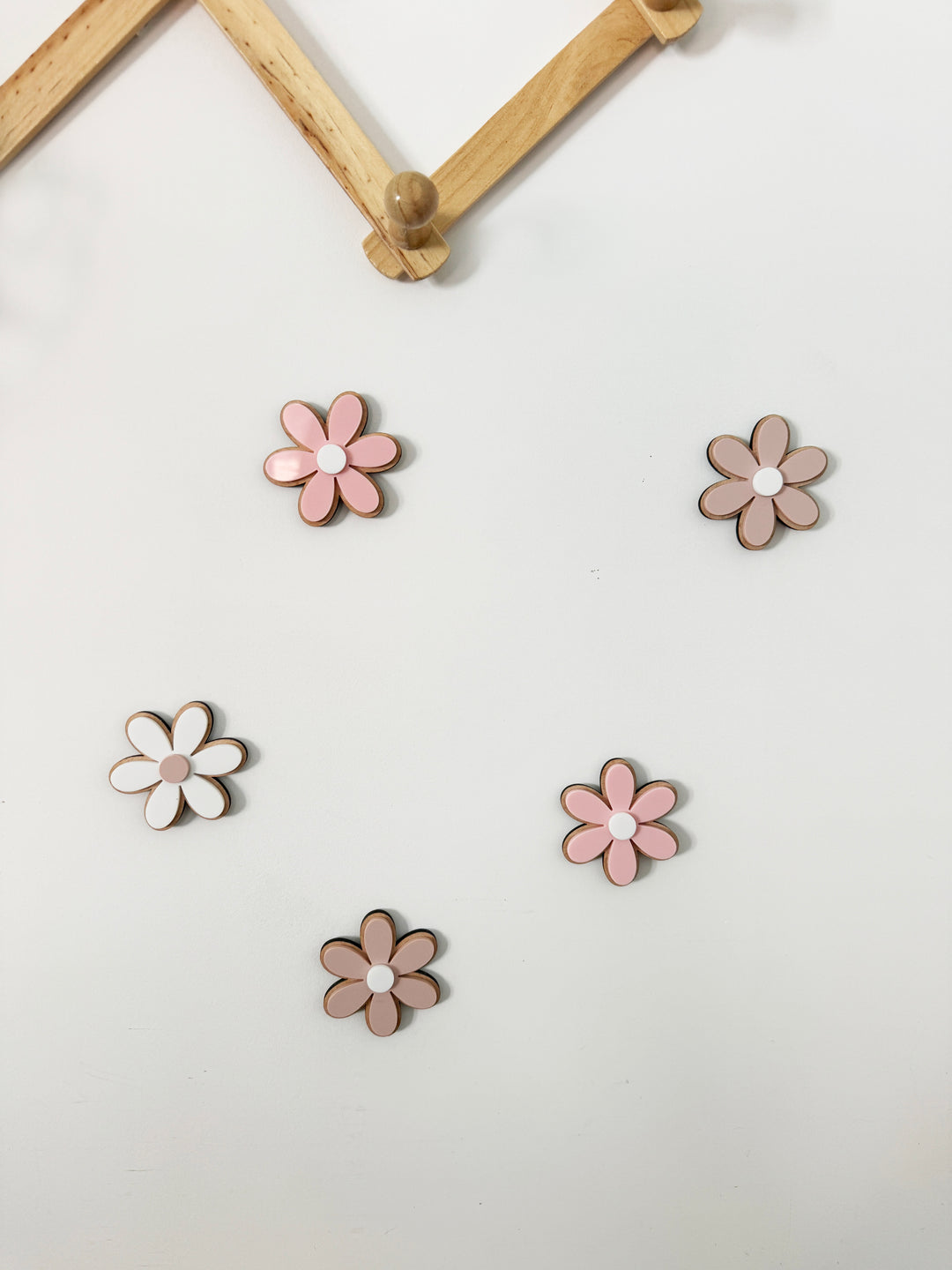 Acrylic wall daisies pinks (set of 5)