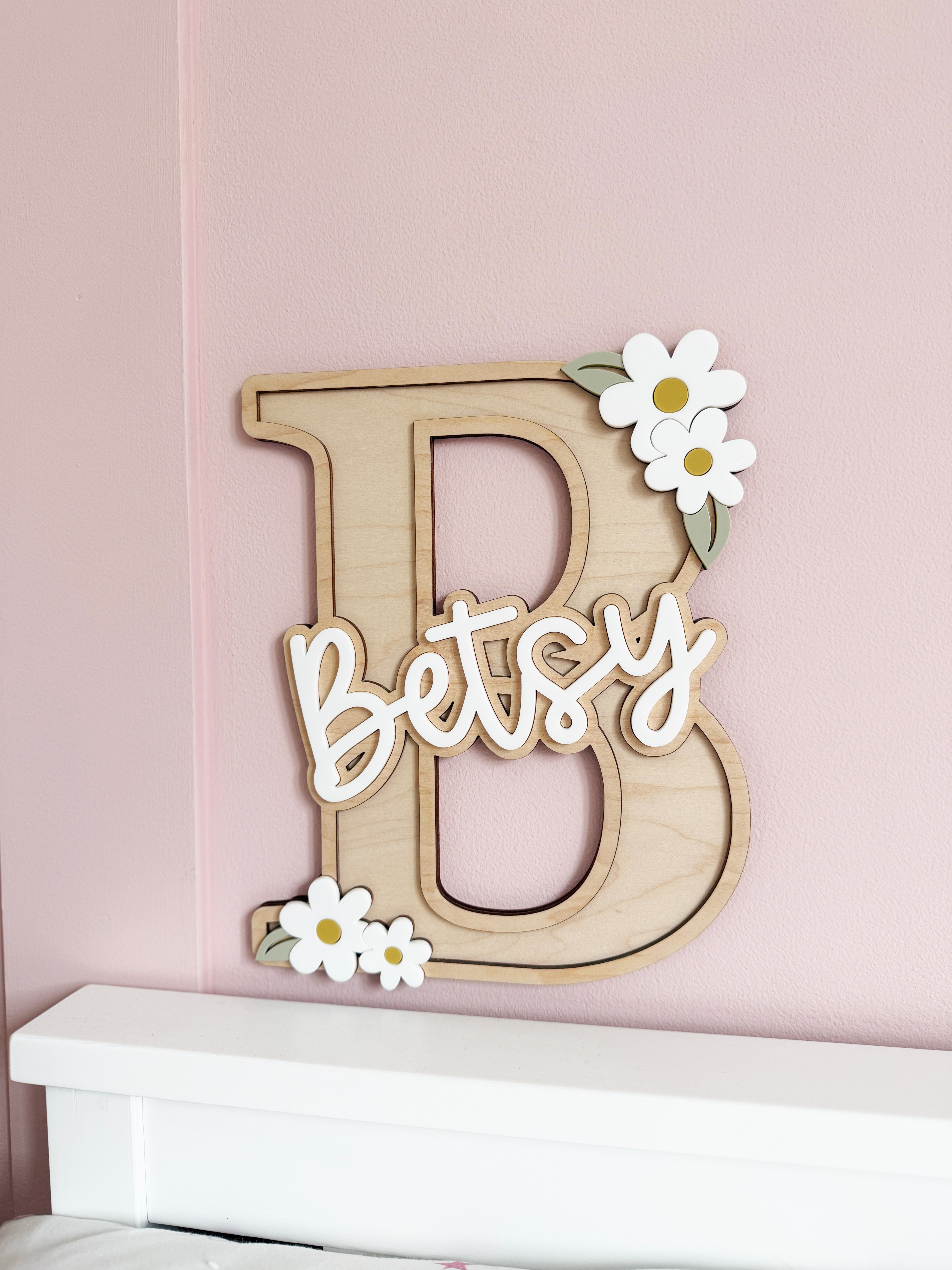 Personalised floral letter/name sign