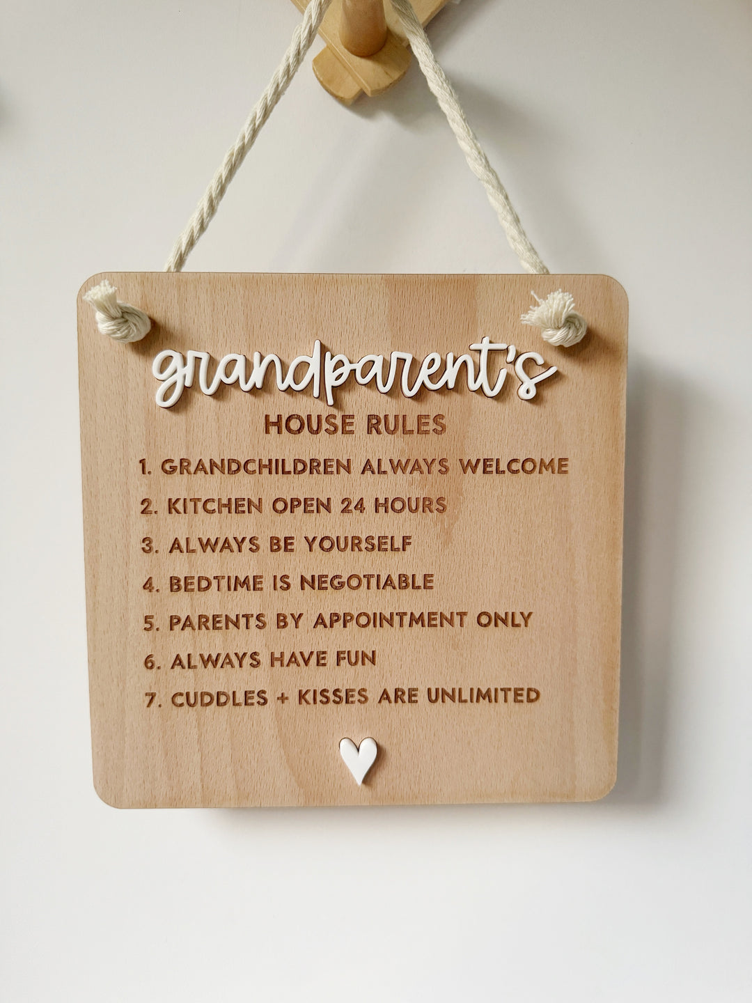 Grandparent’s House rules hanging banner