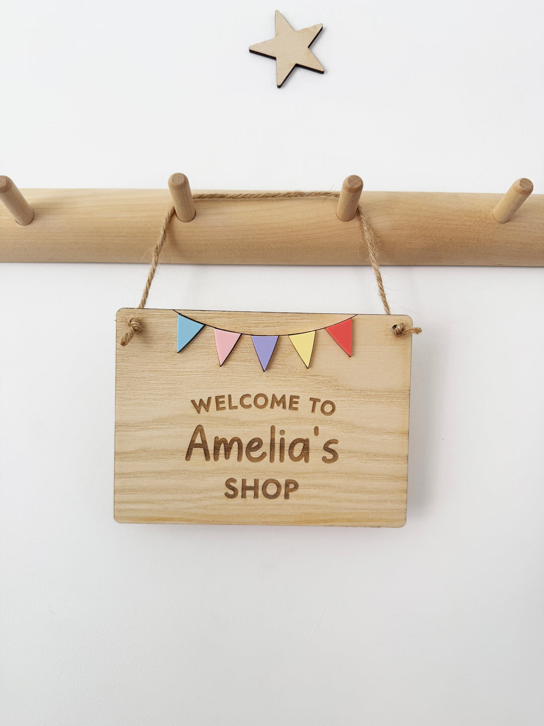 Personalised play shop mini pennant