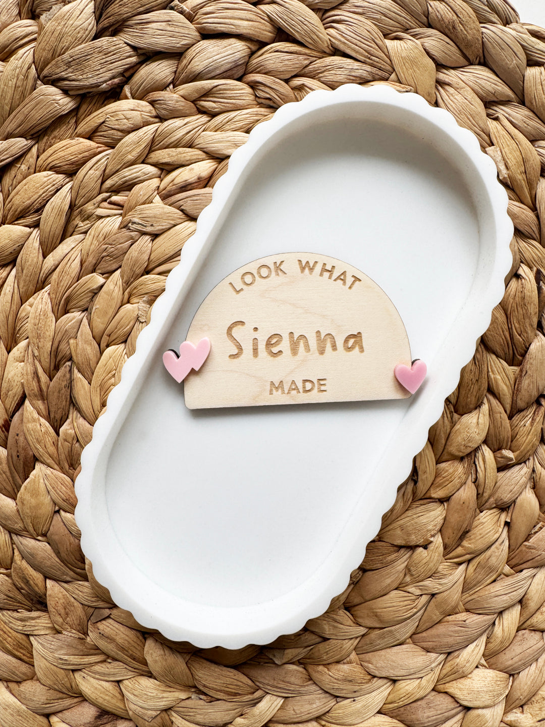 Personalised look what I made heart magnet