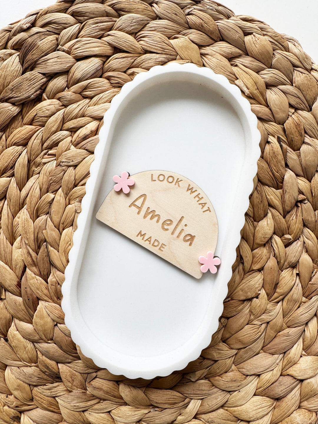 Personalised look what I made flower magnet