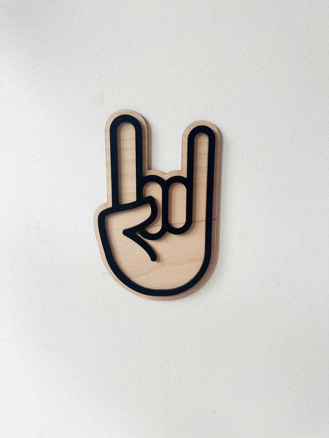 Rock on hand wall shape (black)
