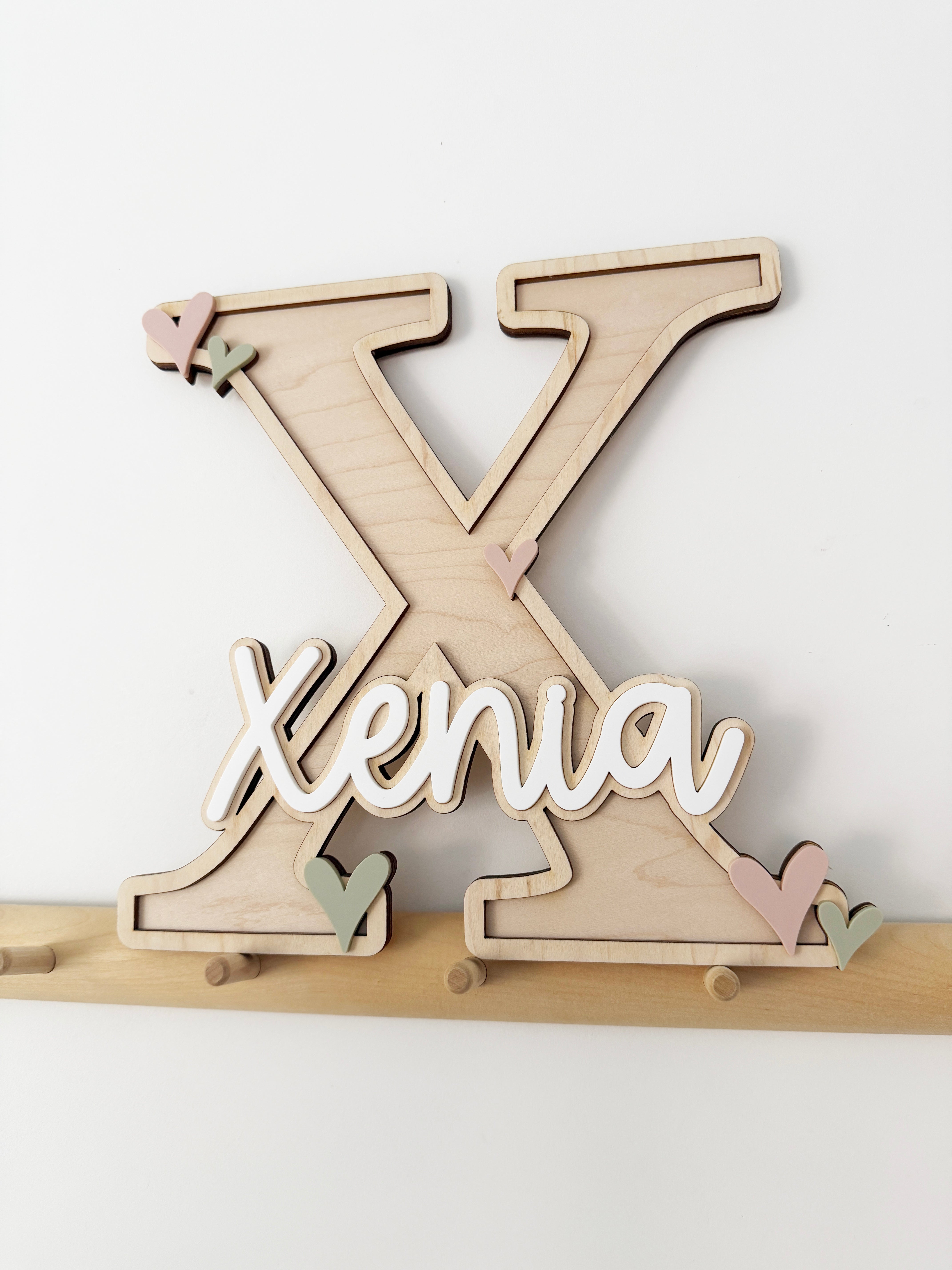 Personalised heart letter/name sign