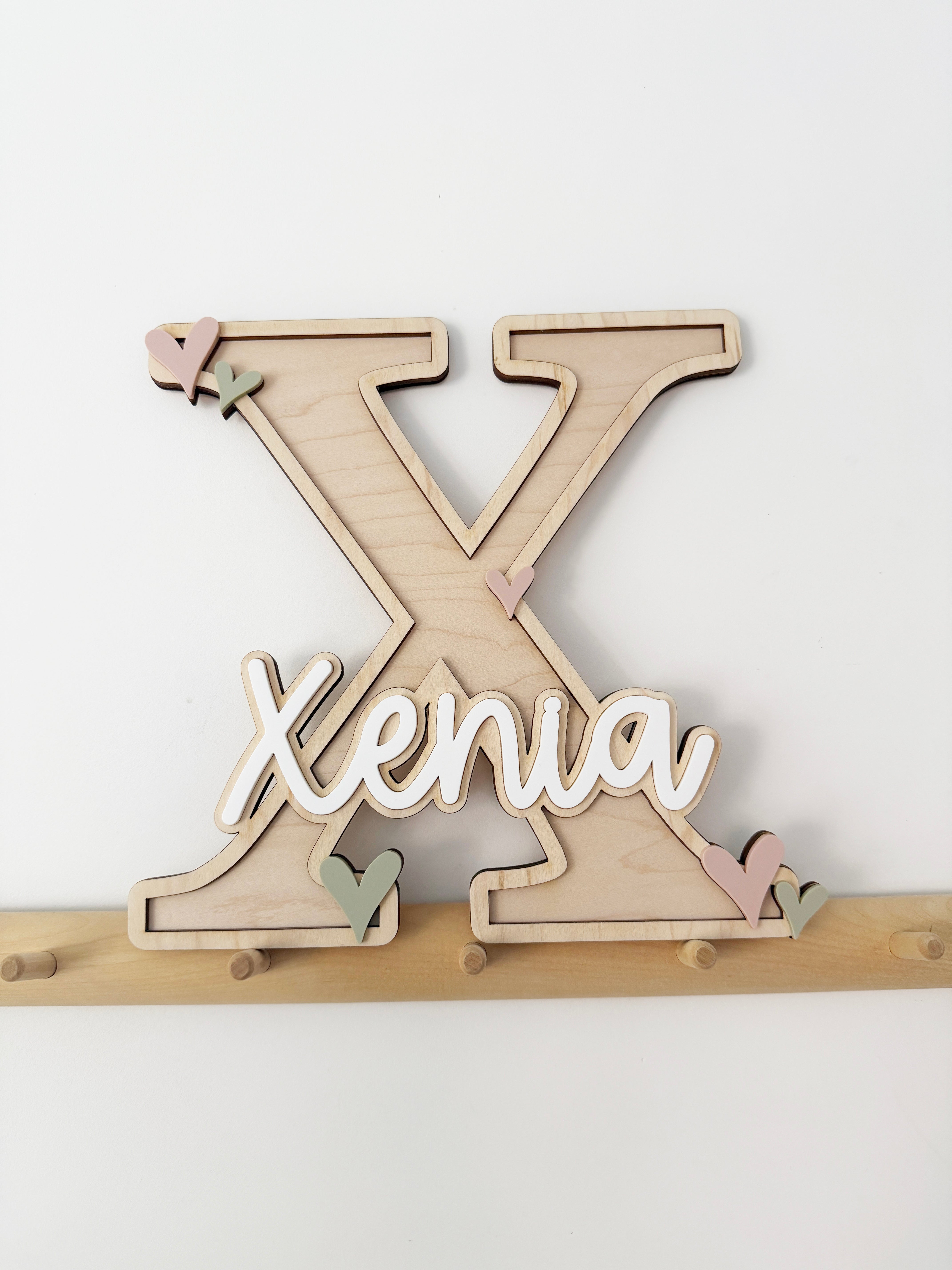 Personalised heart letter/name sign