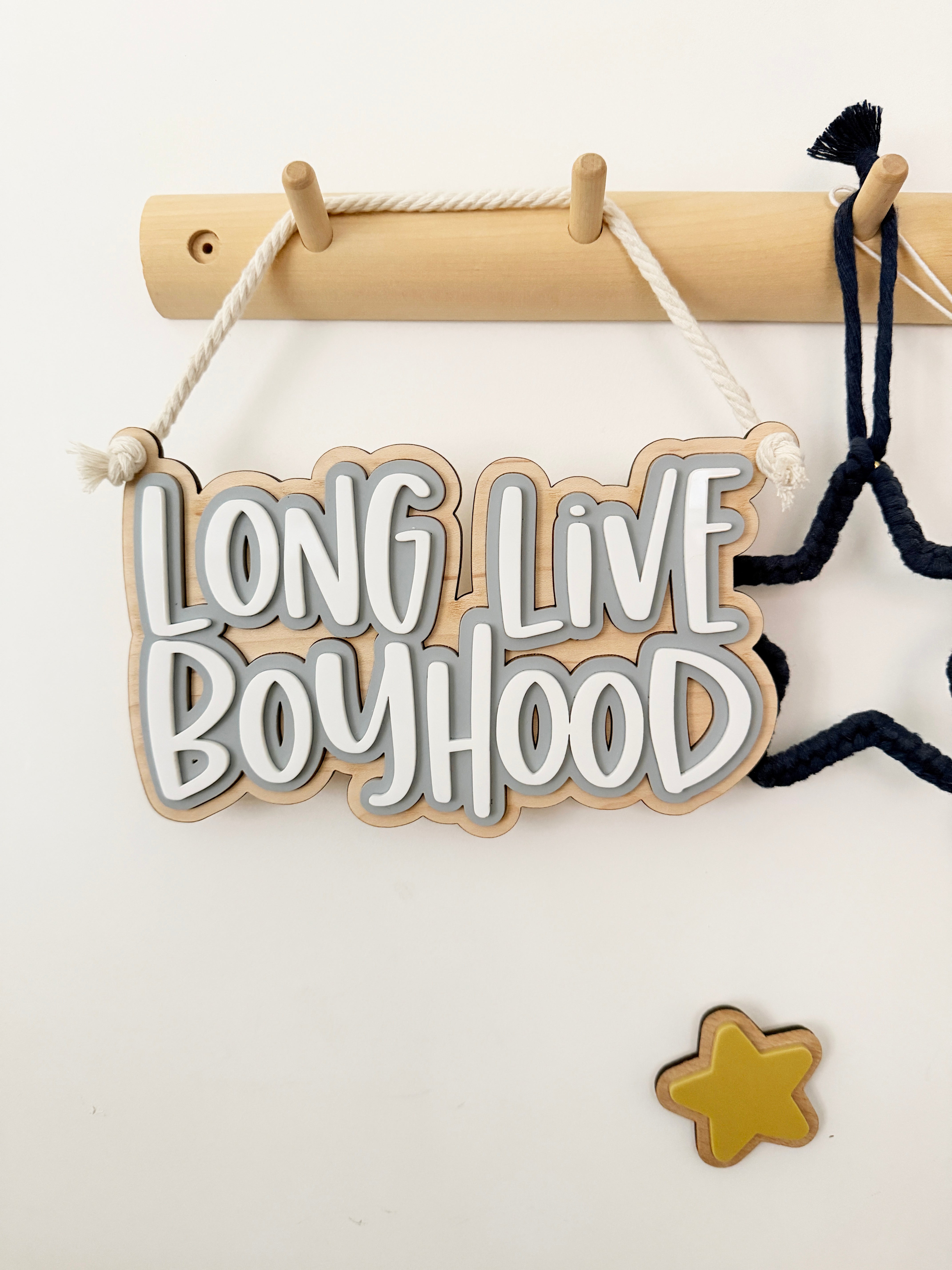 Long live boyhood triple layer wall hanging
