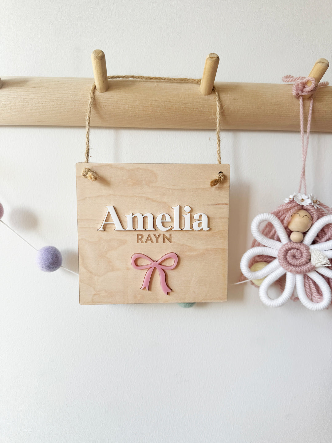 Personalised Name bow mini pennant
