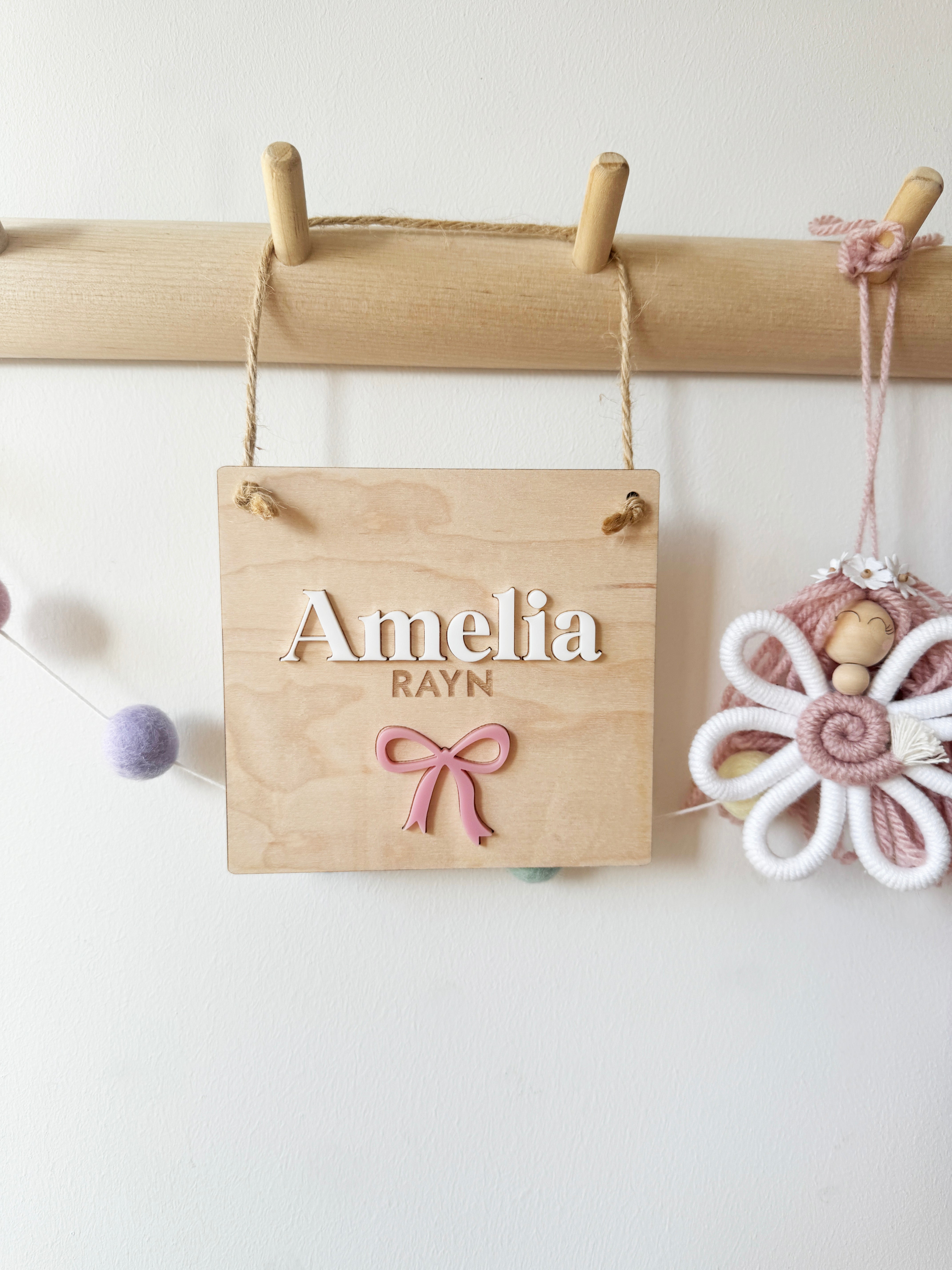 Personalised Name bow mini pennant