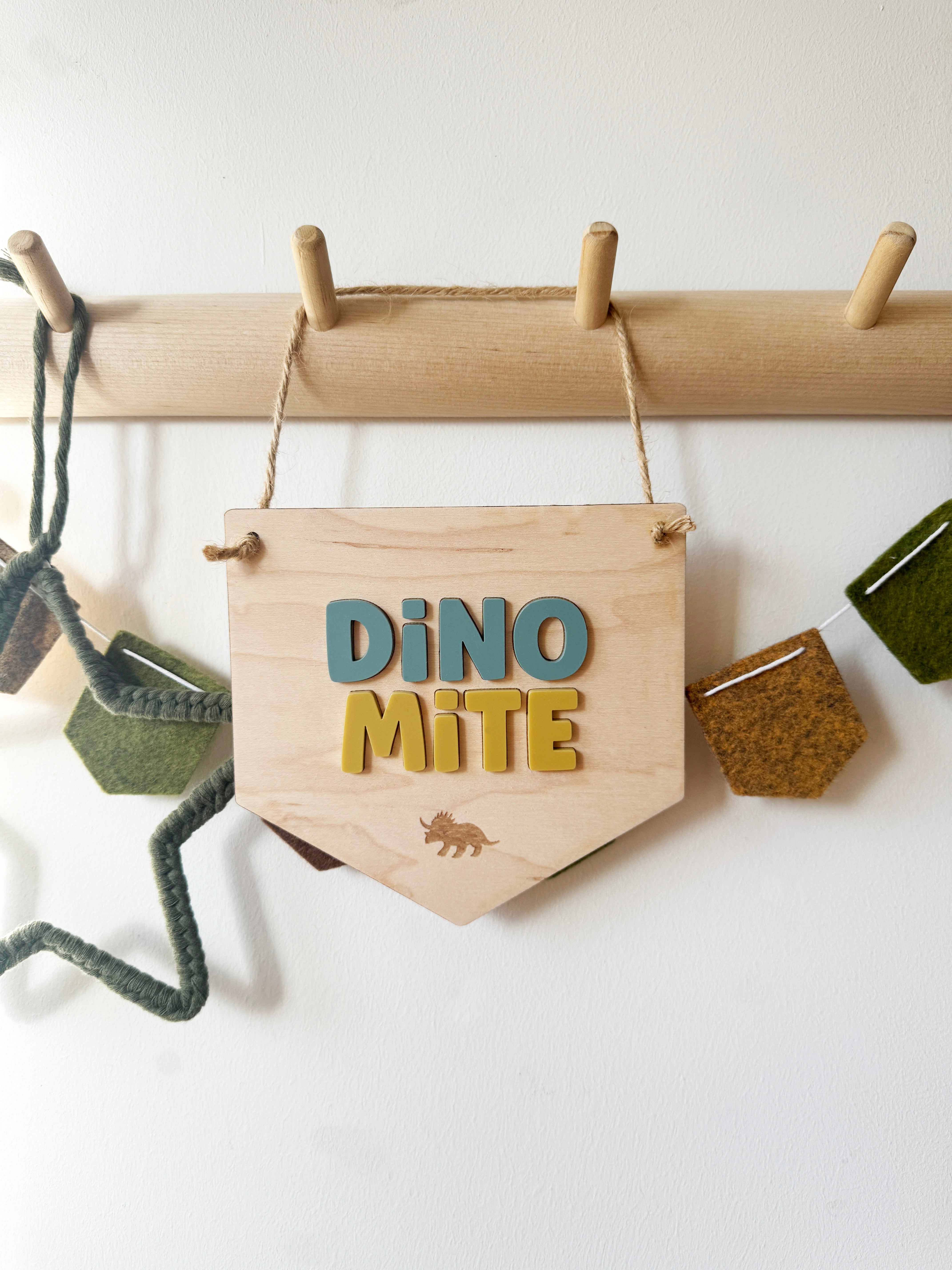 Dinomite dinosaur mini pennant