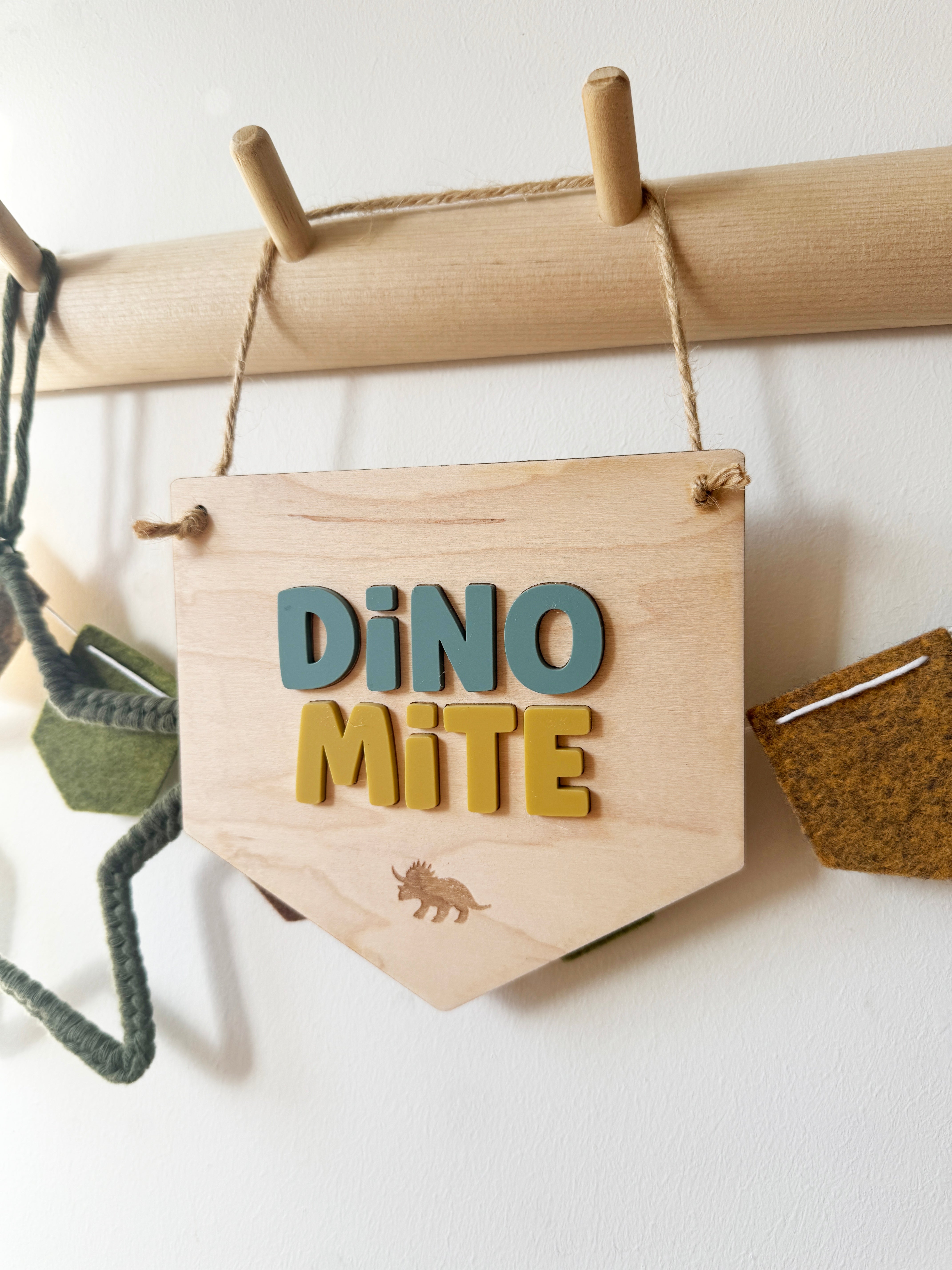 Dinomite dinosaur mini pennant