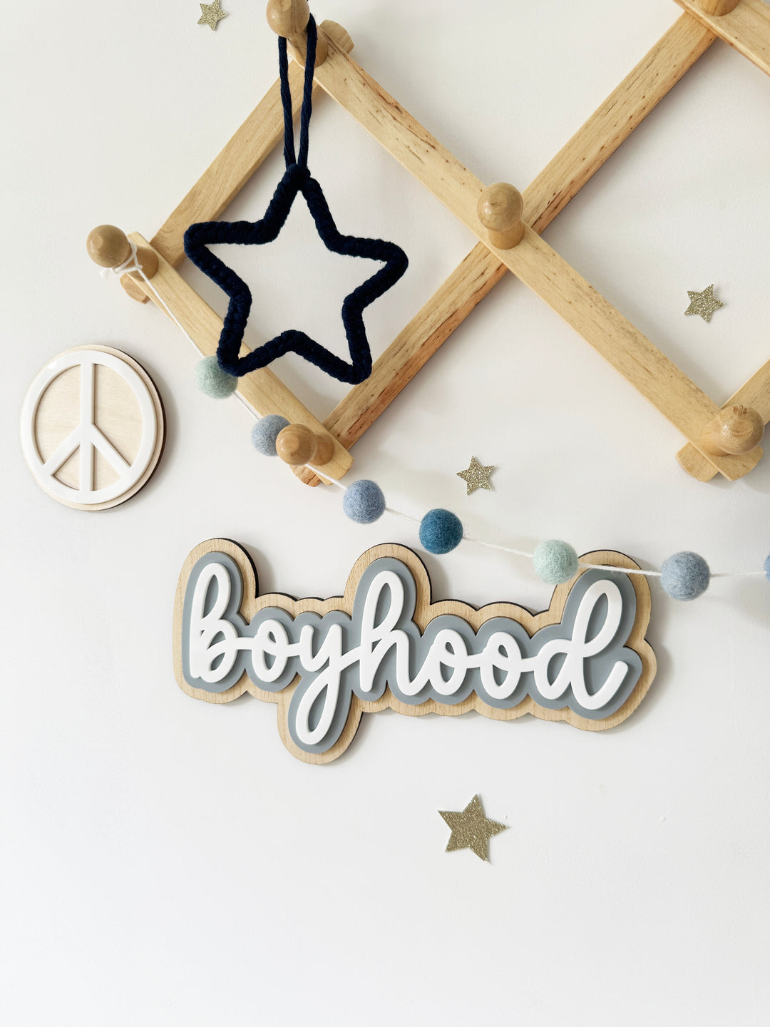 Boyhood triple layer wall sign