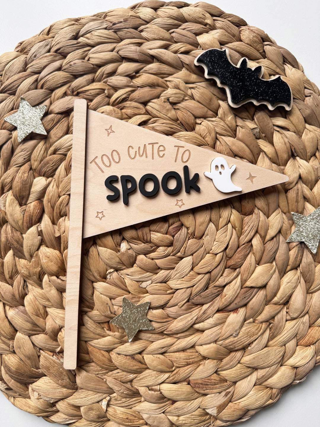 Too cute to spook halloween flag