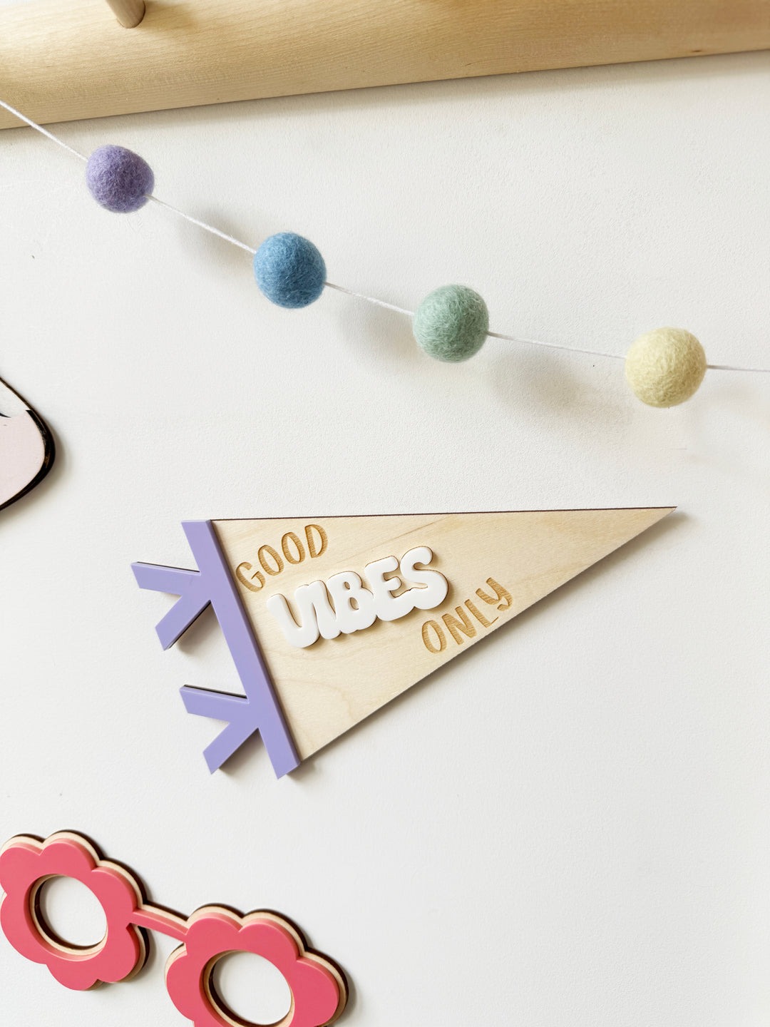 Good vibes only pennant flag