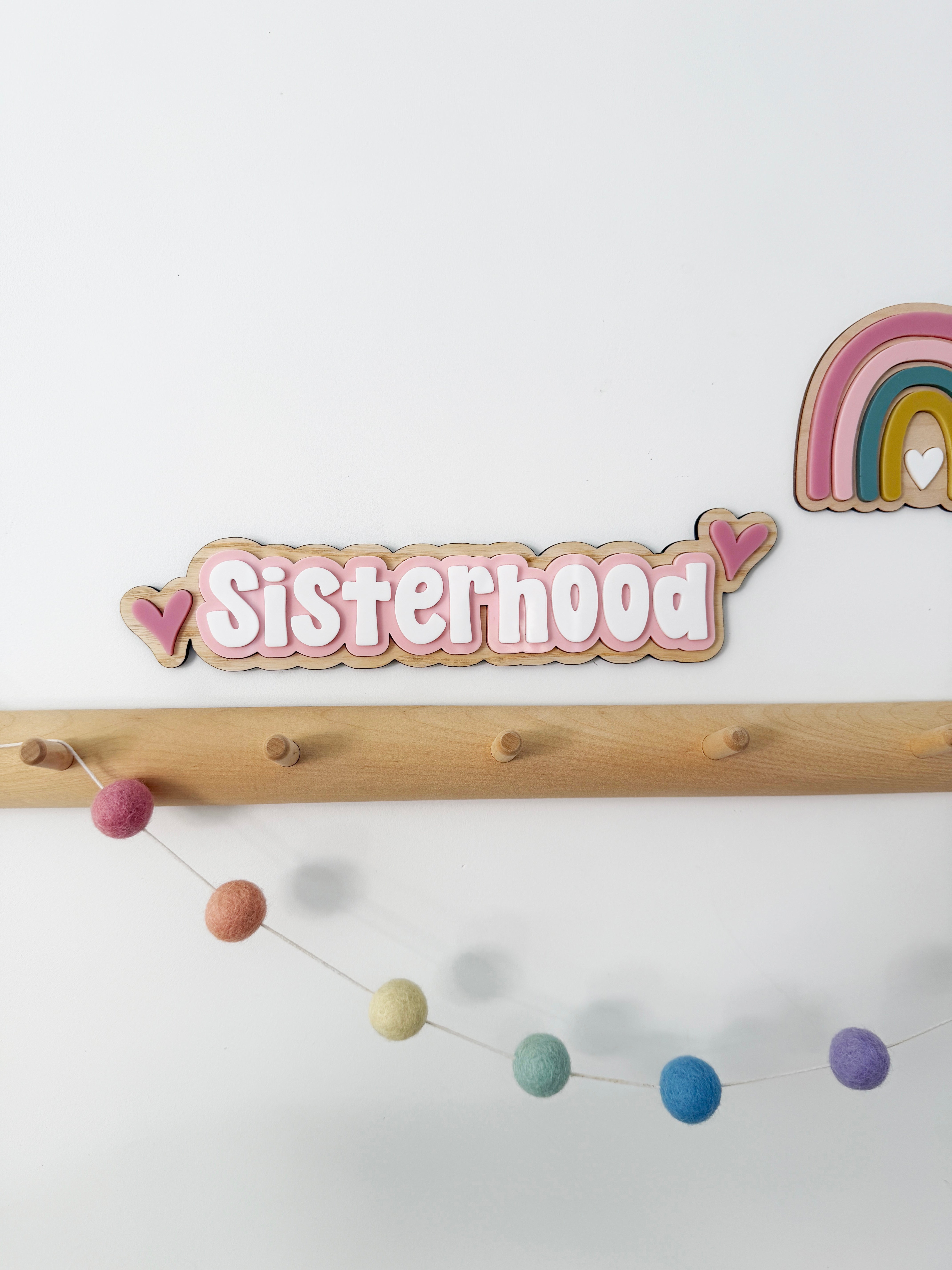Sisterhood heart wall sign