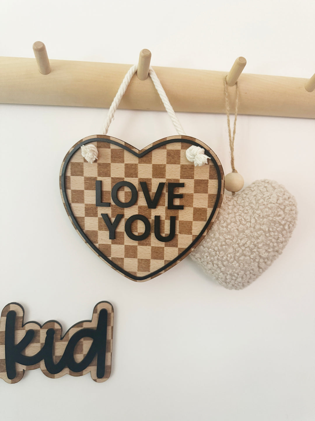 Checkered conversation love you heart