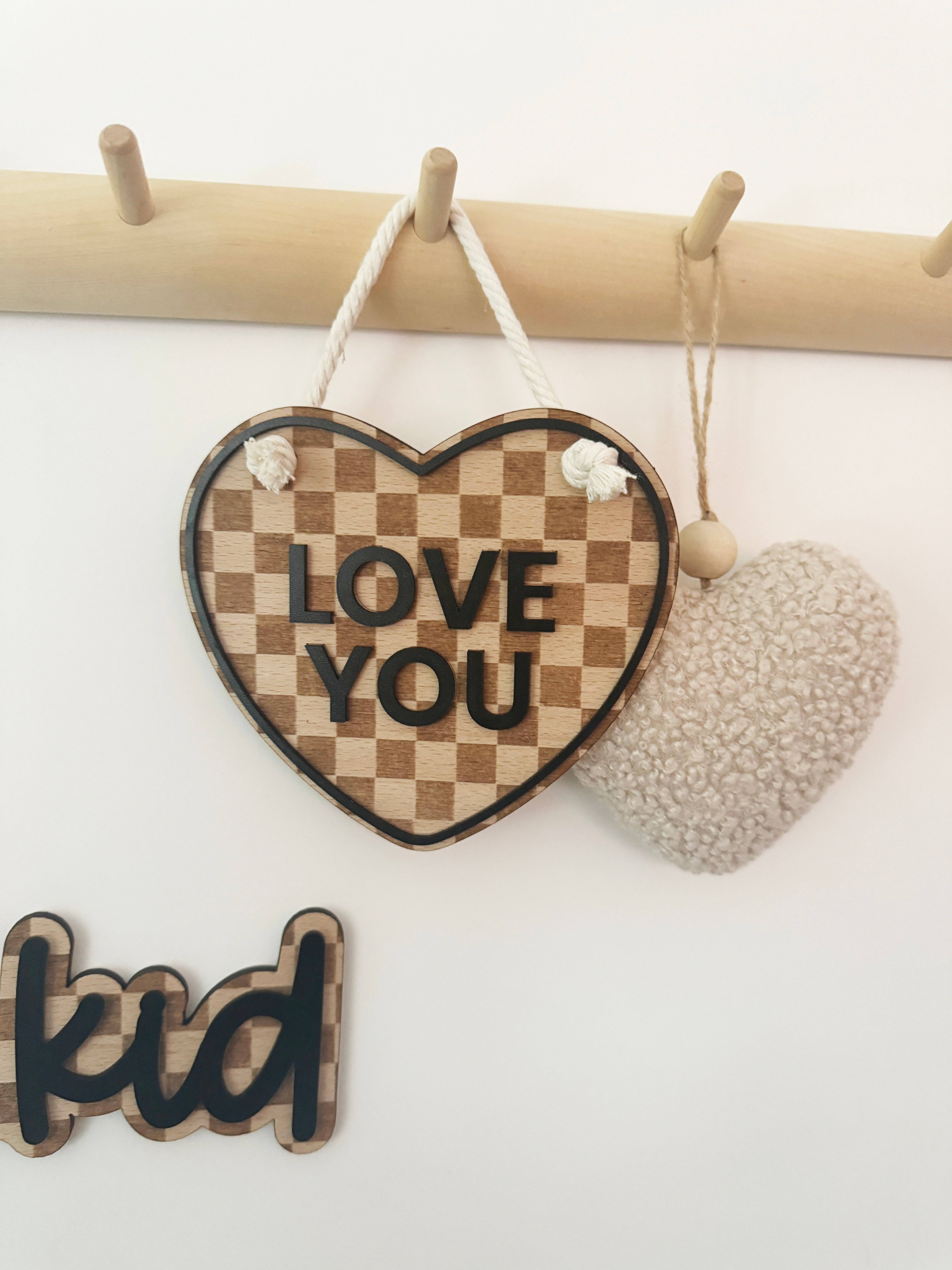 Checkered conversation love you heart