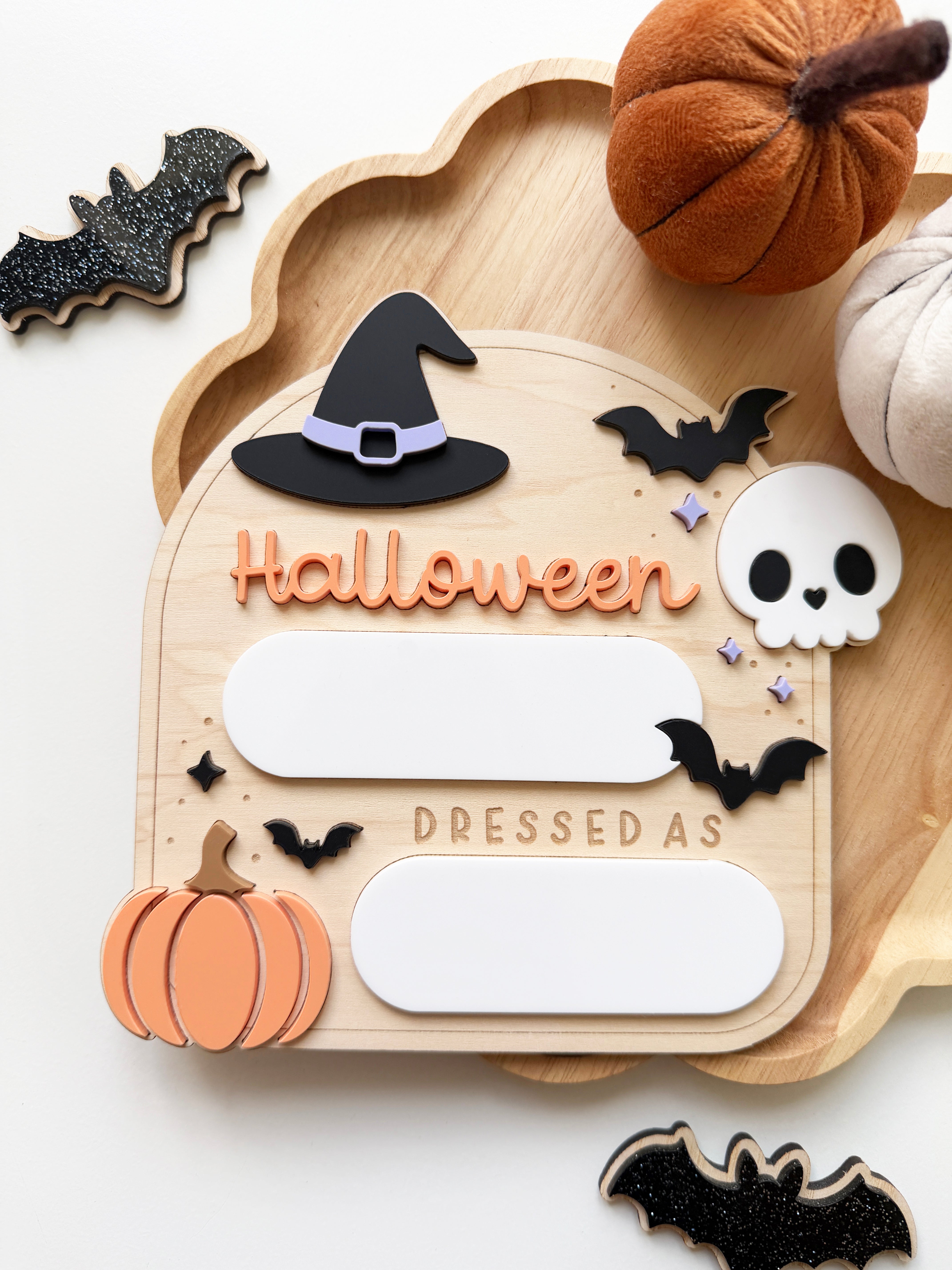 Halloween dressed as photo prop board