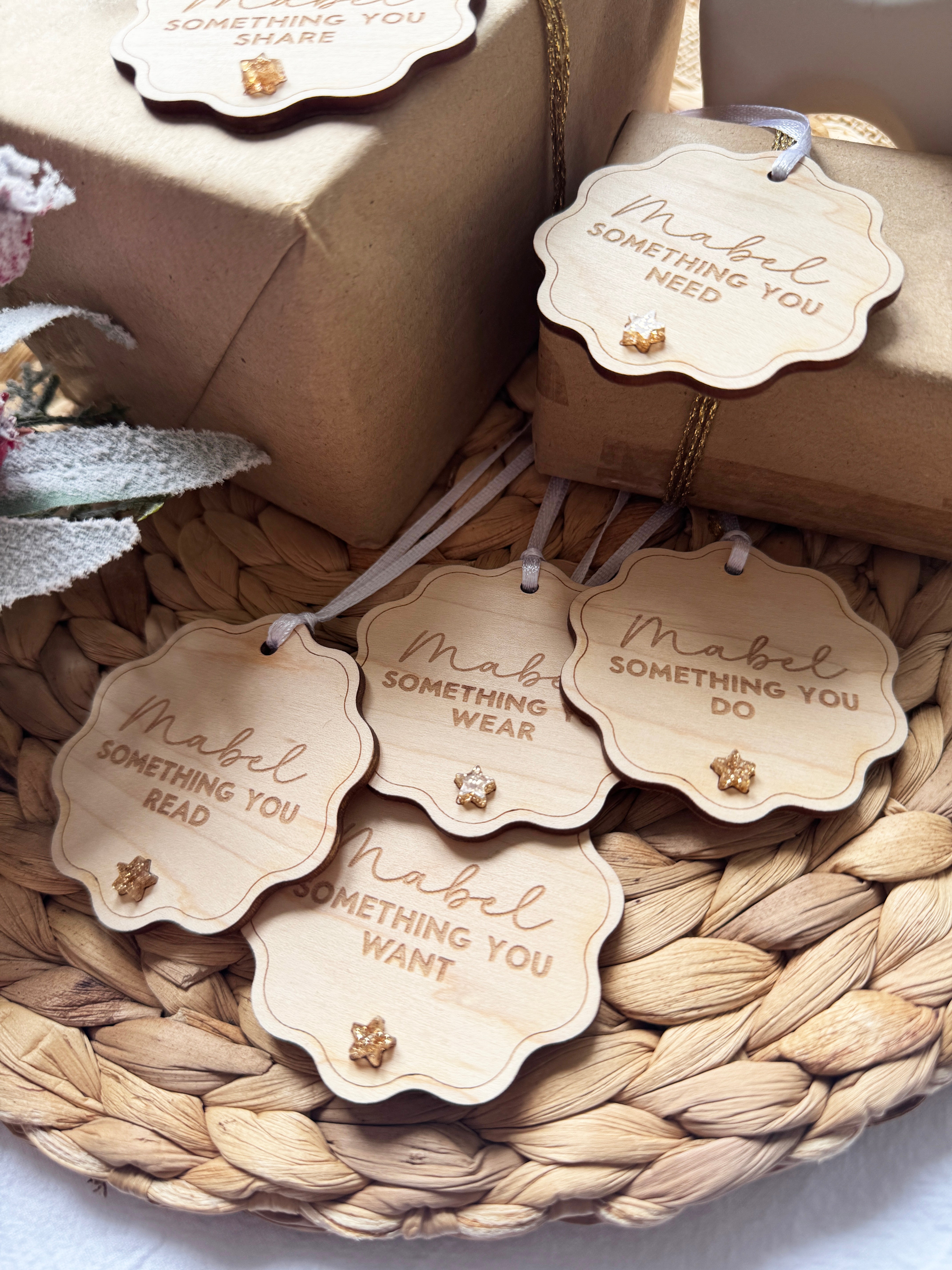 Personalised mindful christmas gift tags (Set of 6)