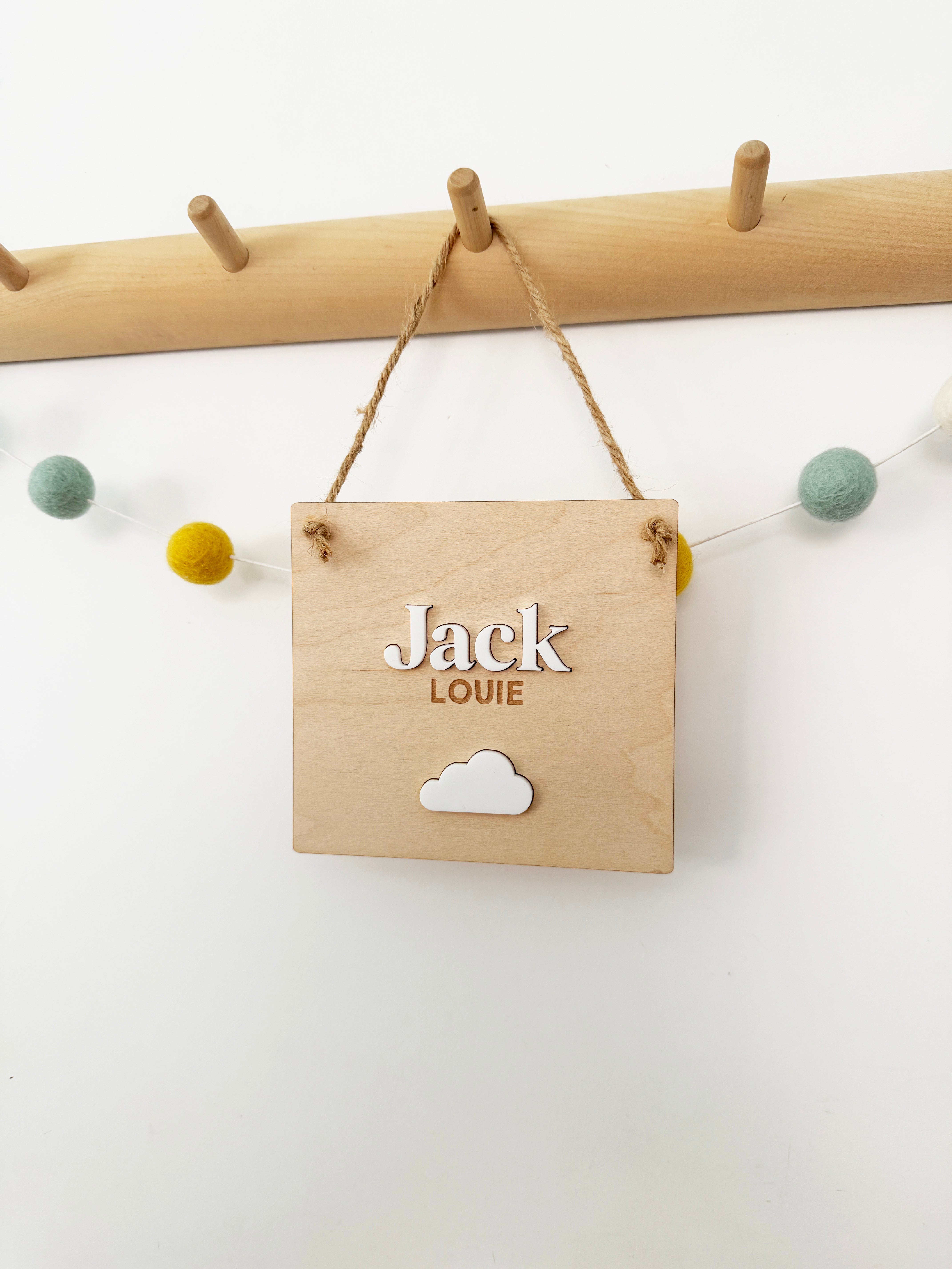 Personalised name cloud mini pennant