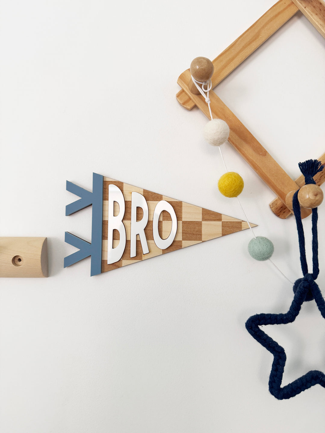 Bro checkered pennant flag