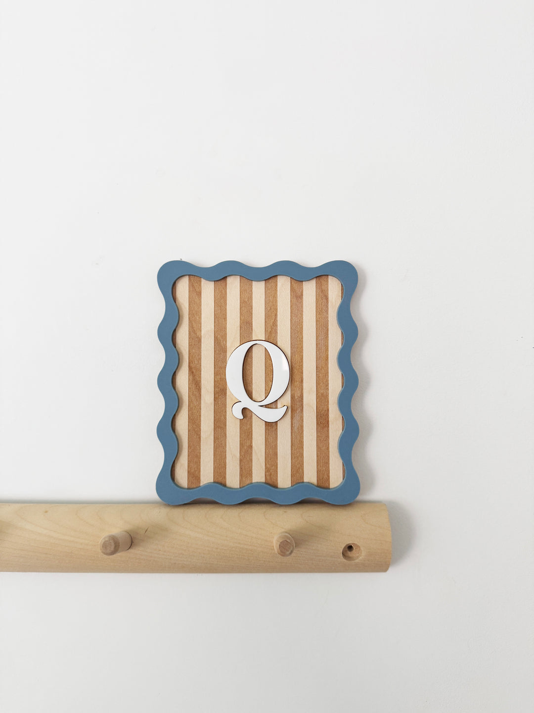 Personalised squiggle edge Initial wall plaque