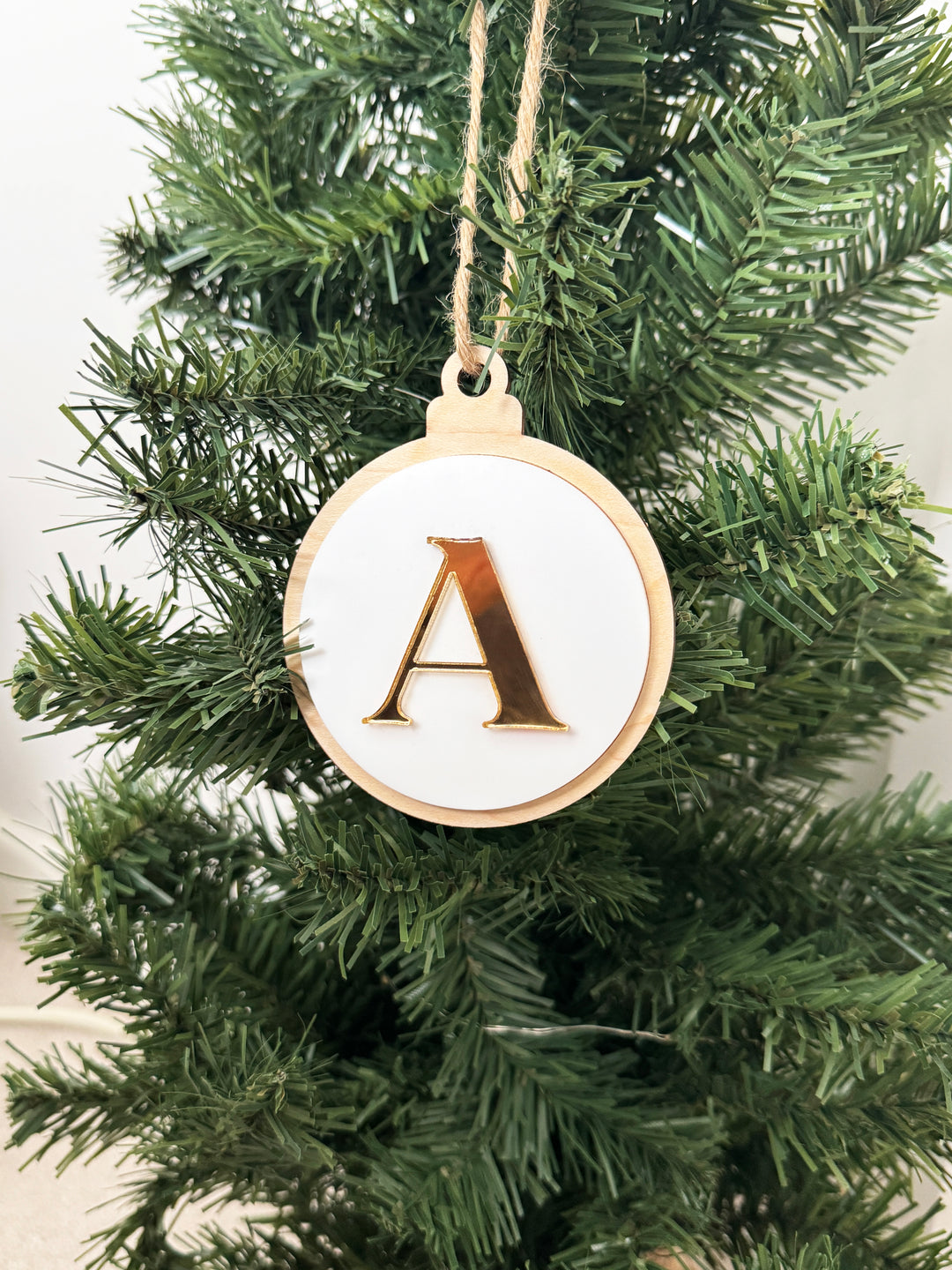 Personalised initial tree bauble