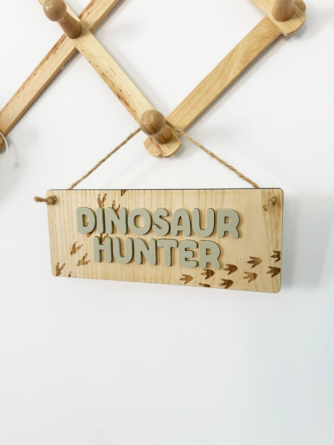 Dinosaur hunter wall hanging