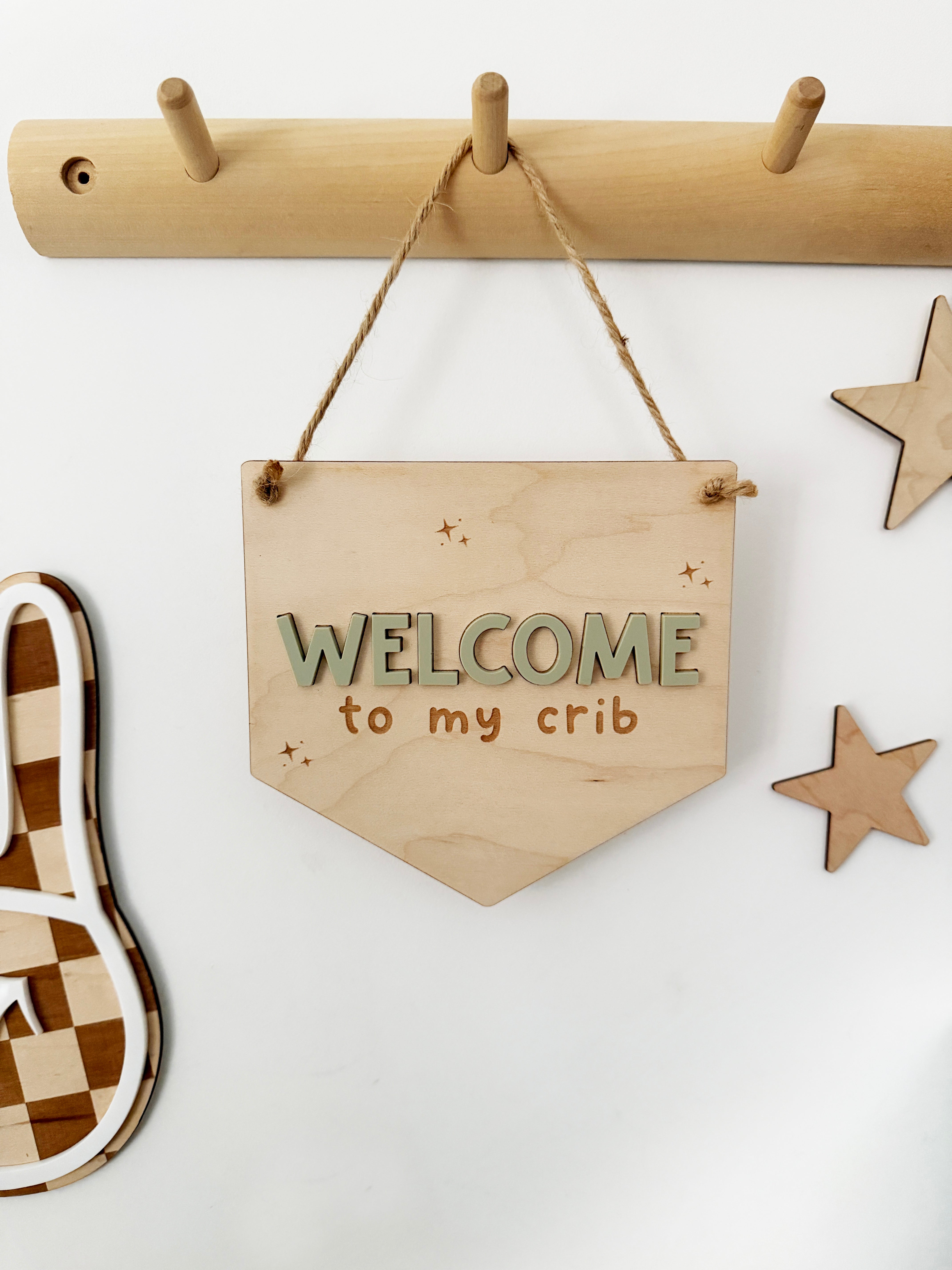 Welcome to my crib mini pennant