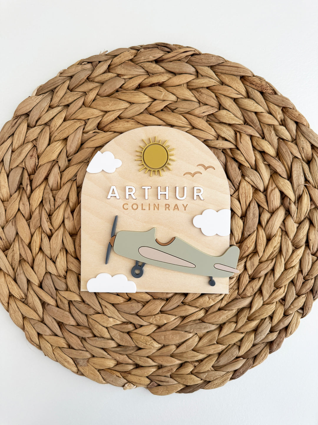 Personalised Vintage Aeroplane name arch