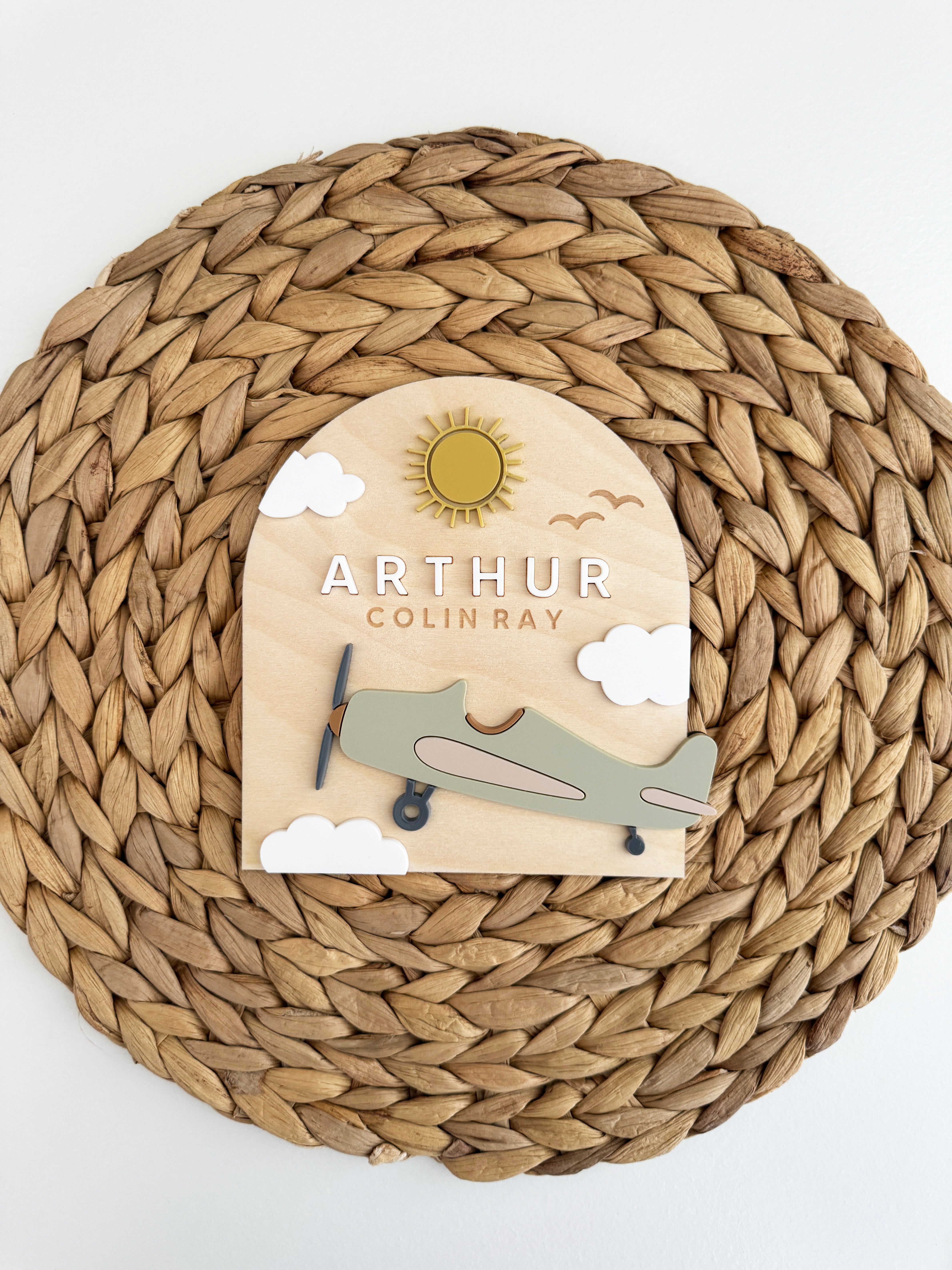 Personalised Vintage Aeroplane name arch