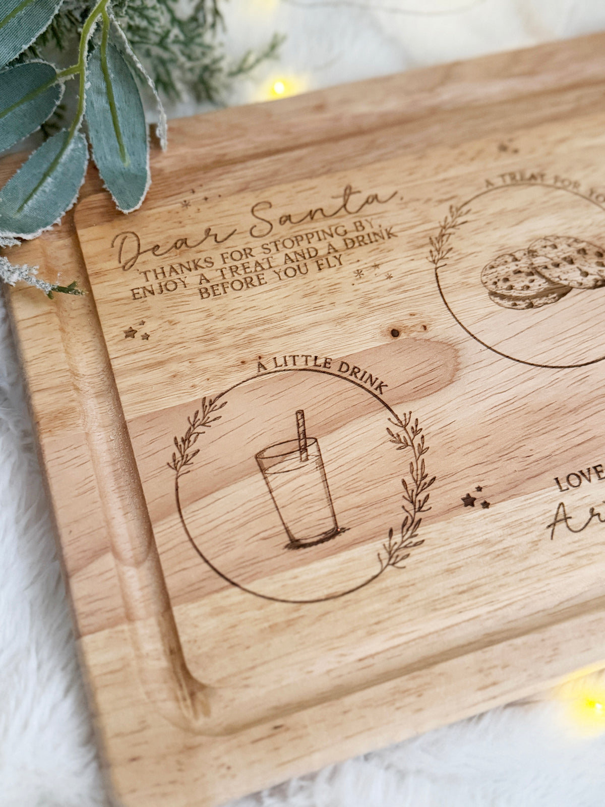 Personalised wooden santa treat tray *Limited Availability*