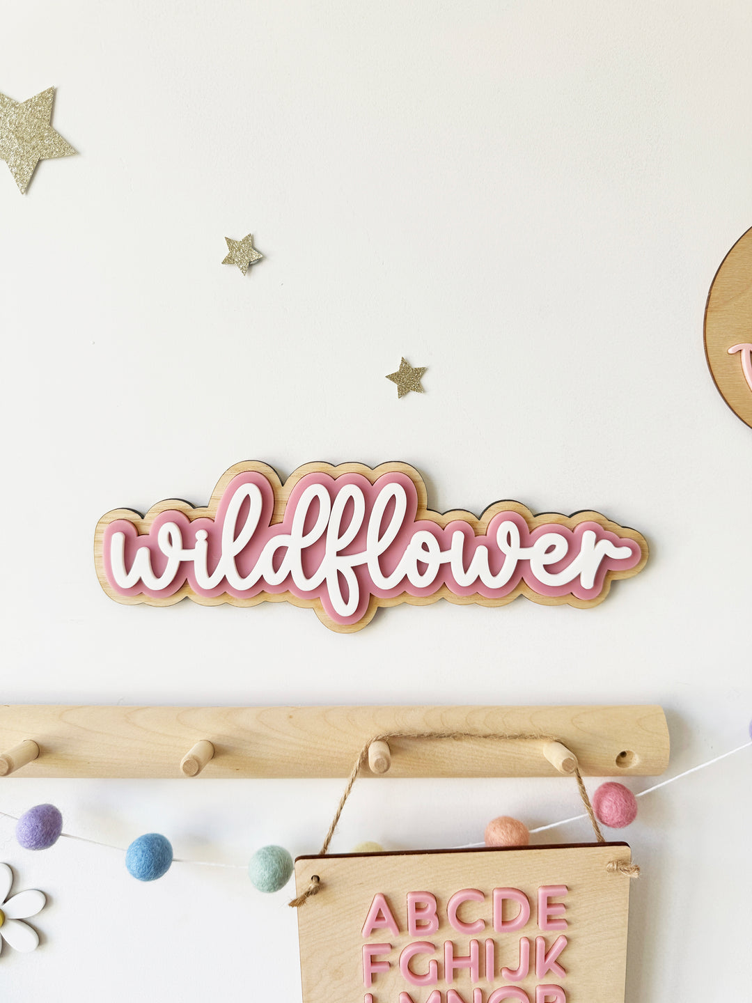 Wildflower triple layer wall sign