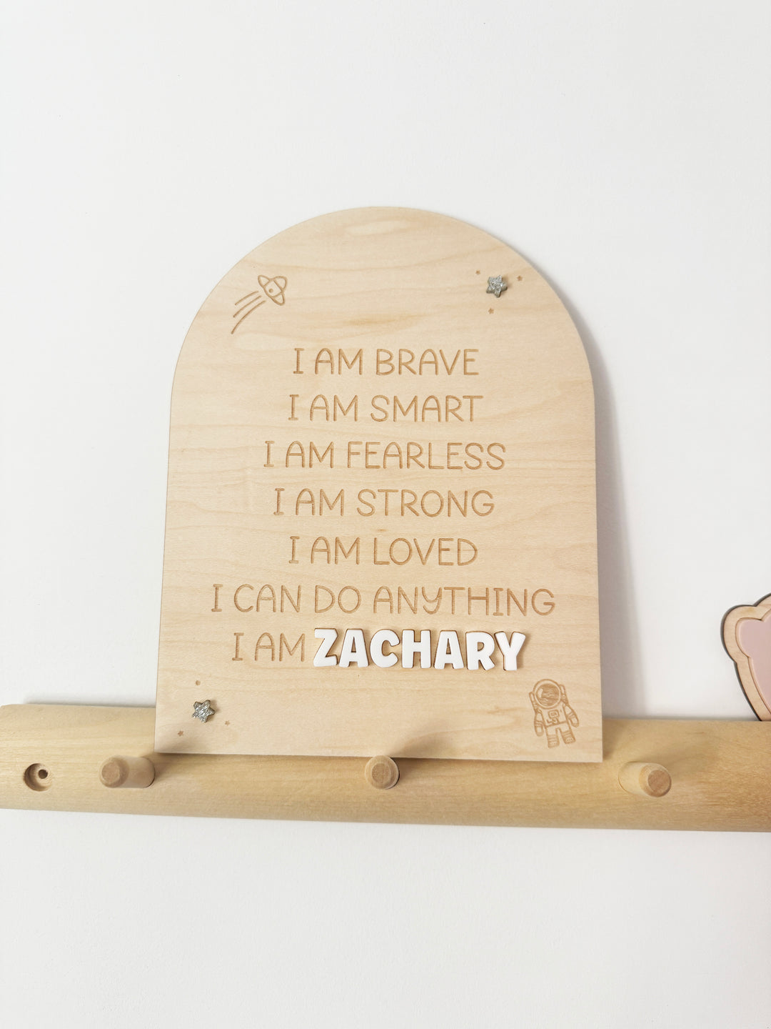 Personalised space theme affirmation arch