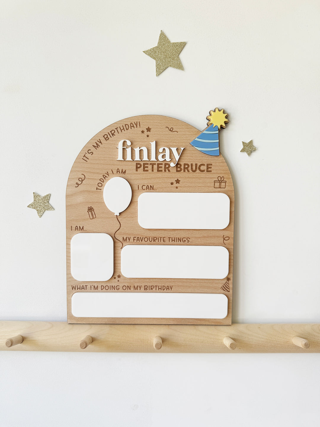 Personalised birthday keepsake board