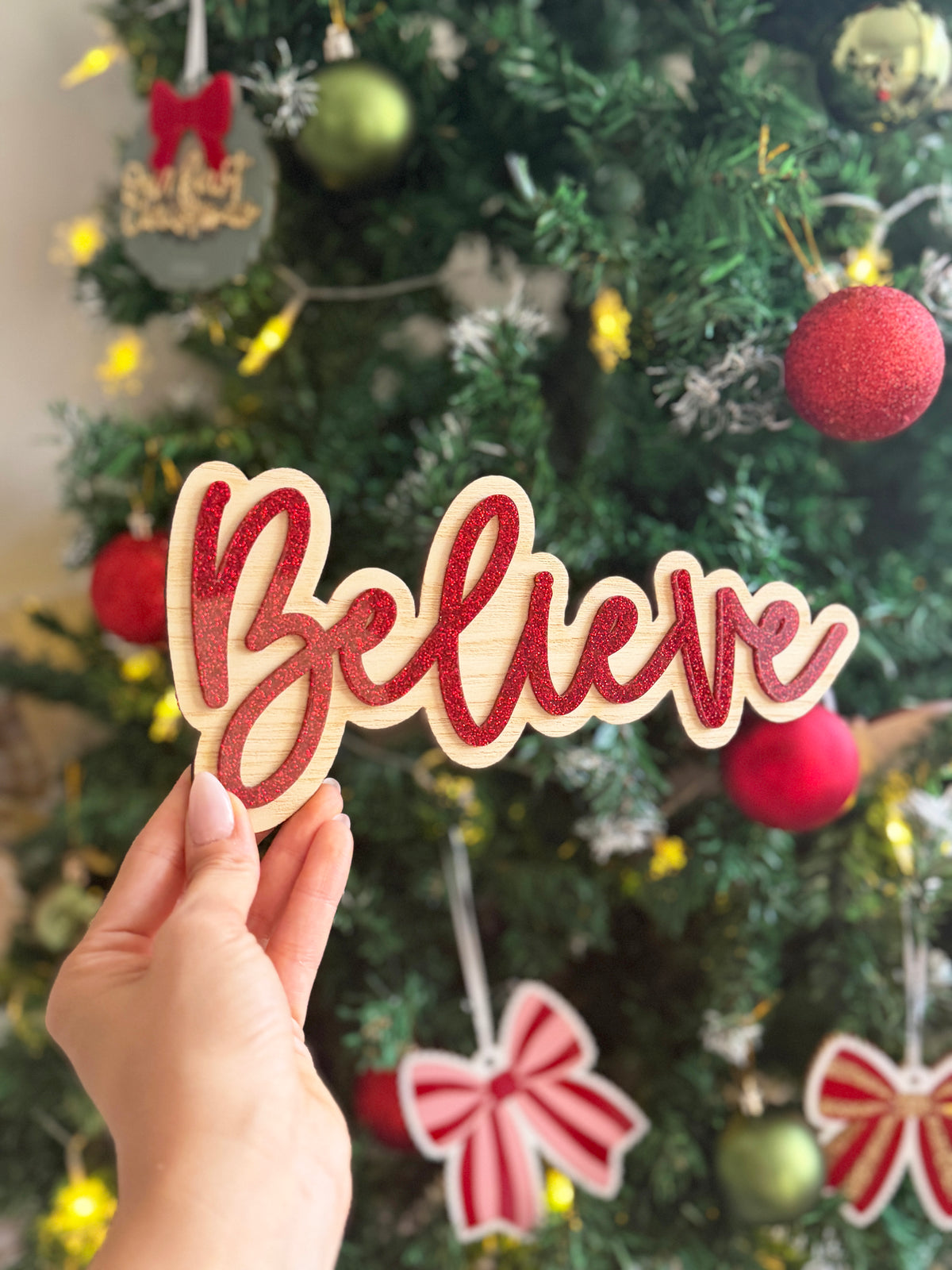 Christmas believe wall sign