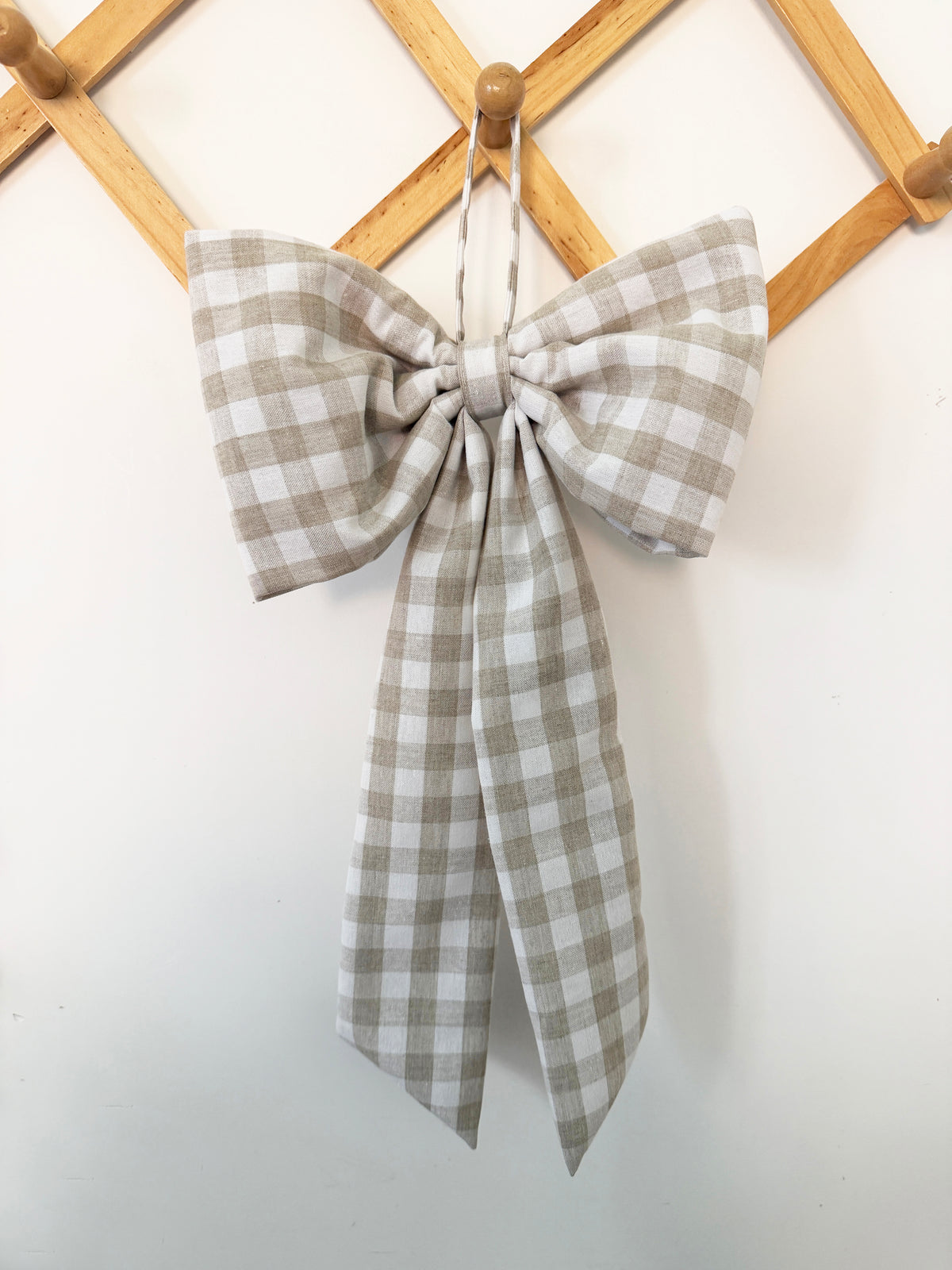 Gingham bow - Beige (Pre-order)