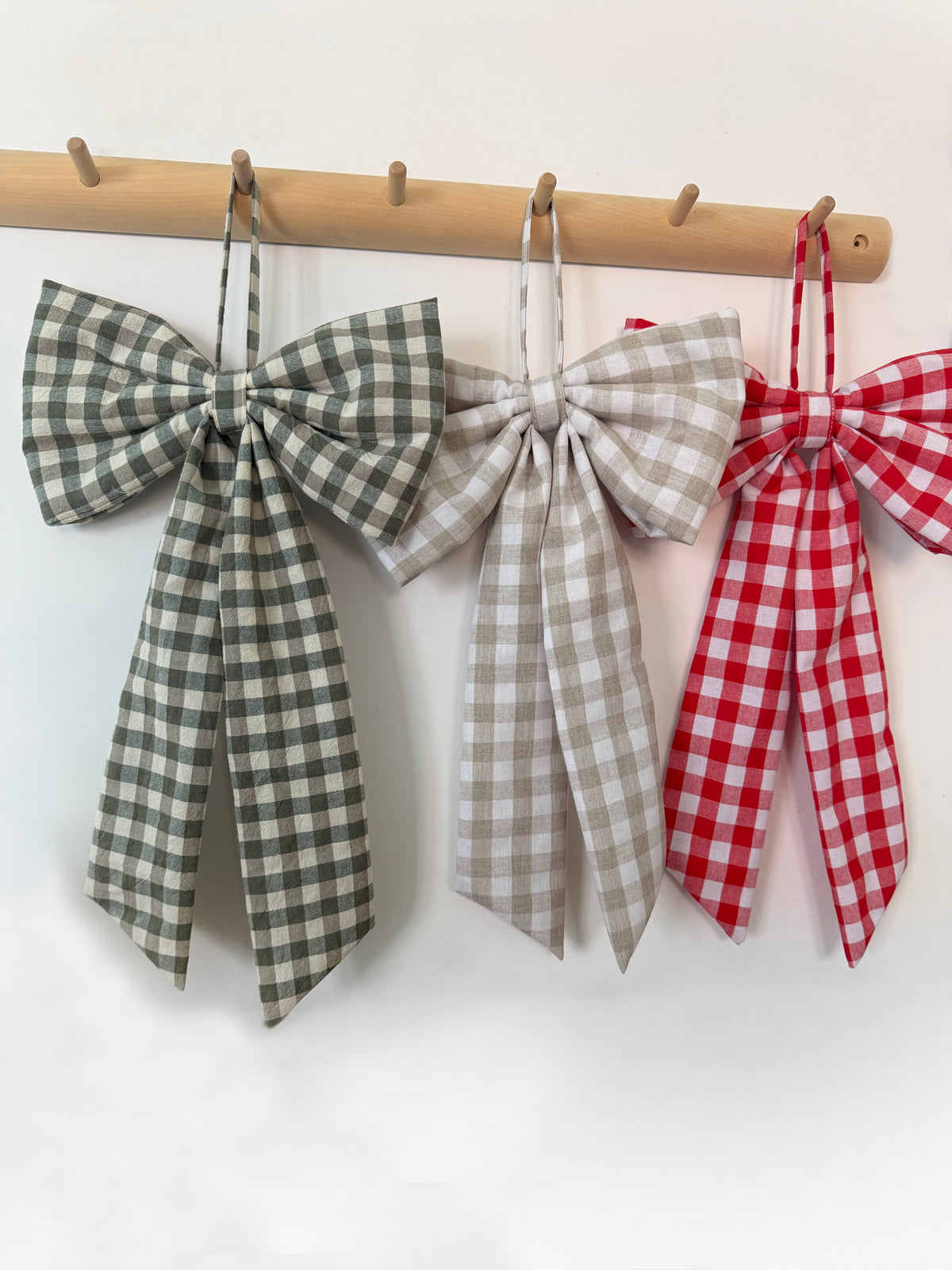 Gingham bow - Red (Pre-order)