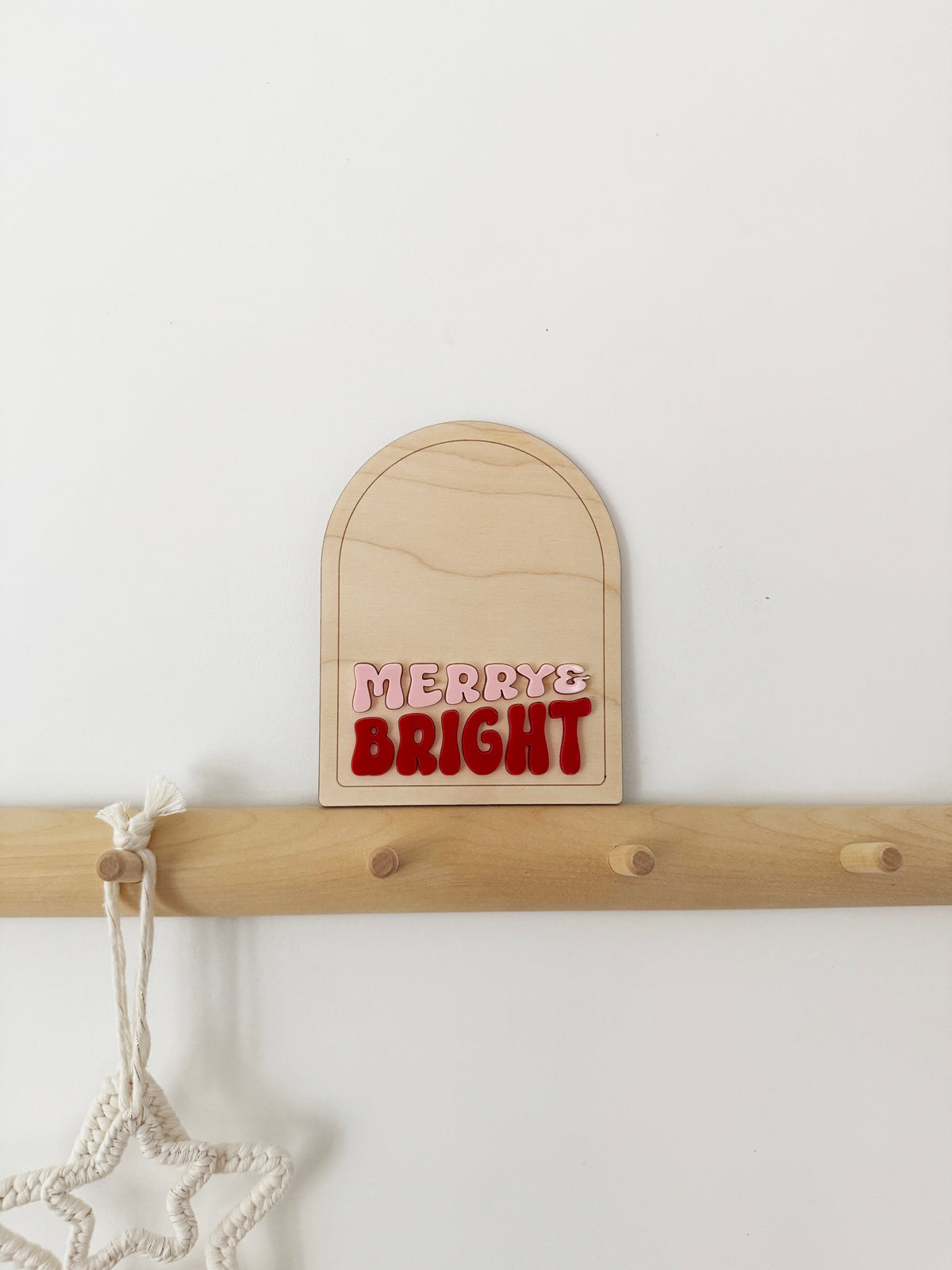Merry & Bright Christmas shelf sitter