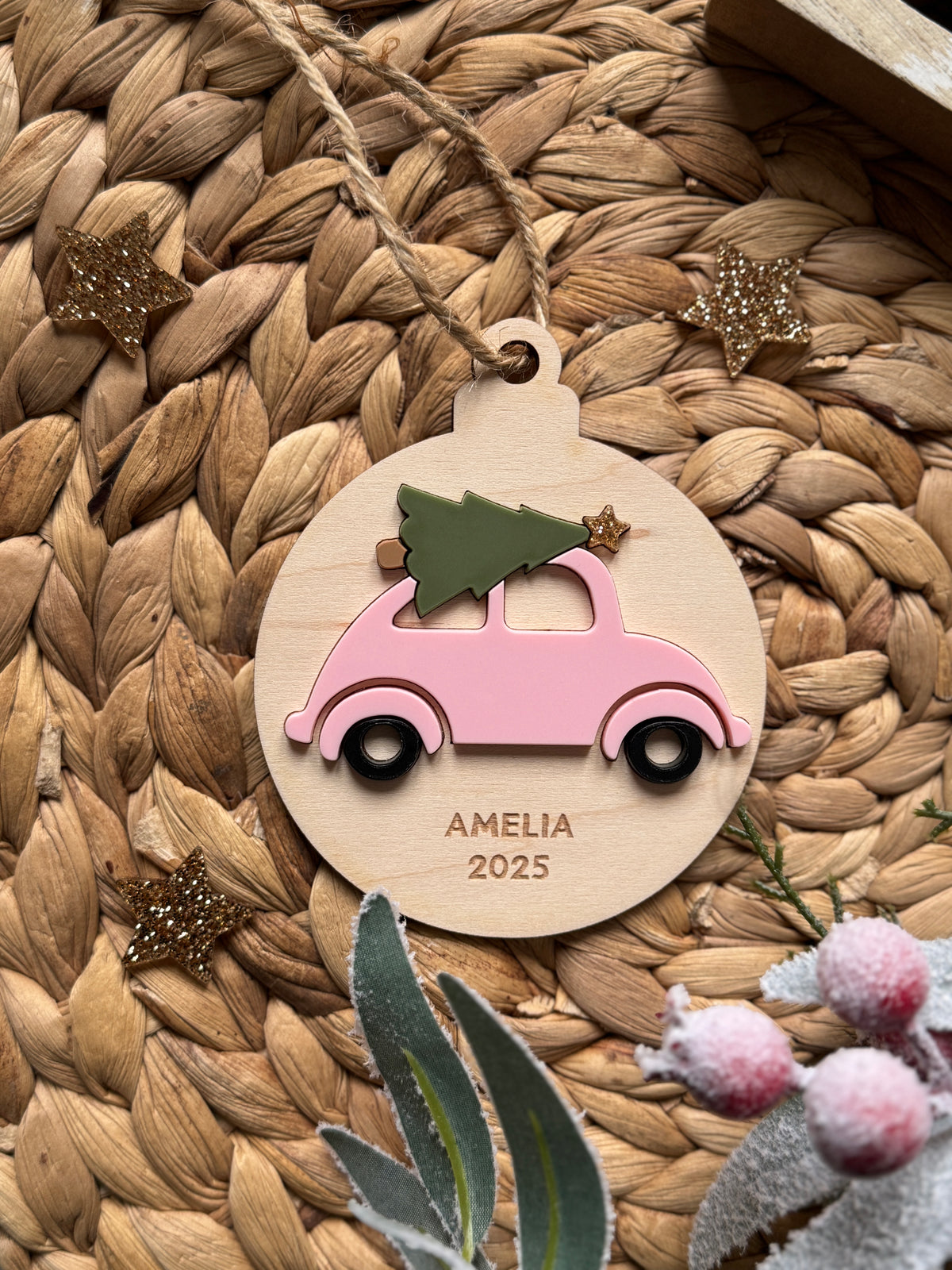 Personalised Christmas car bauble