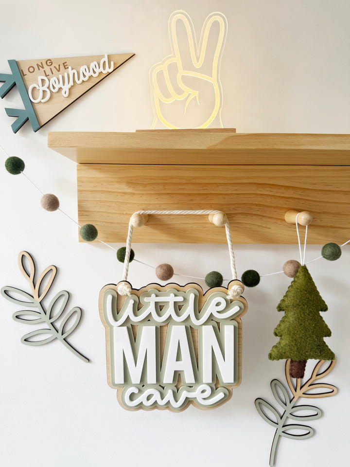 Little man cave triple layer wall hanging