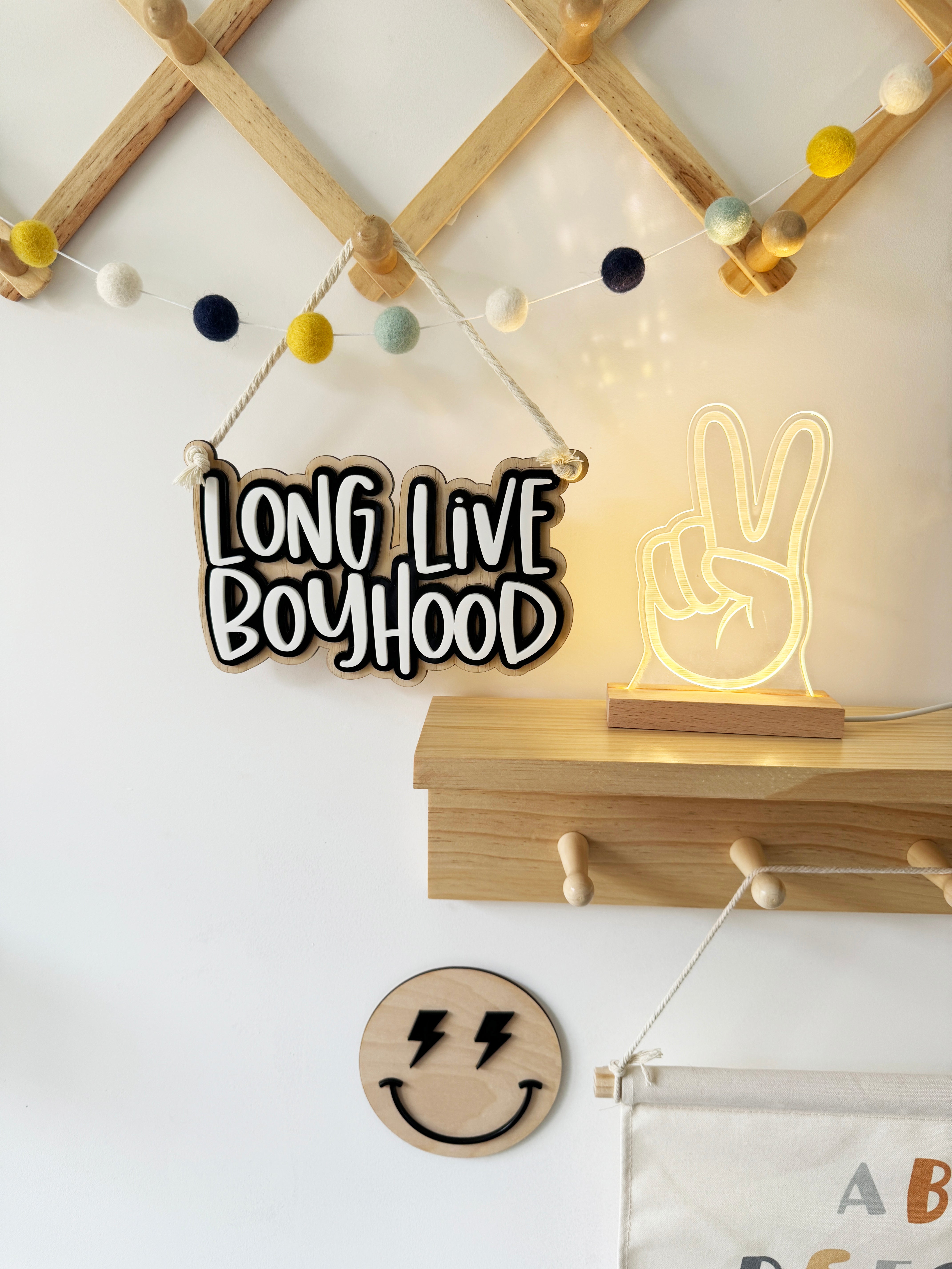 Long live boyhood triple layer wall hanging