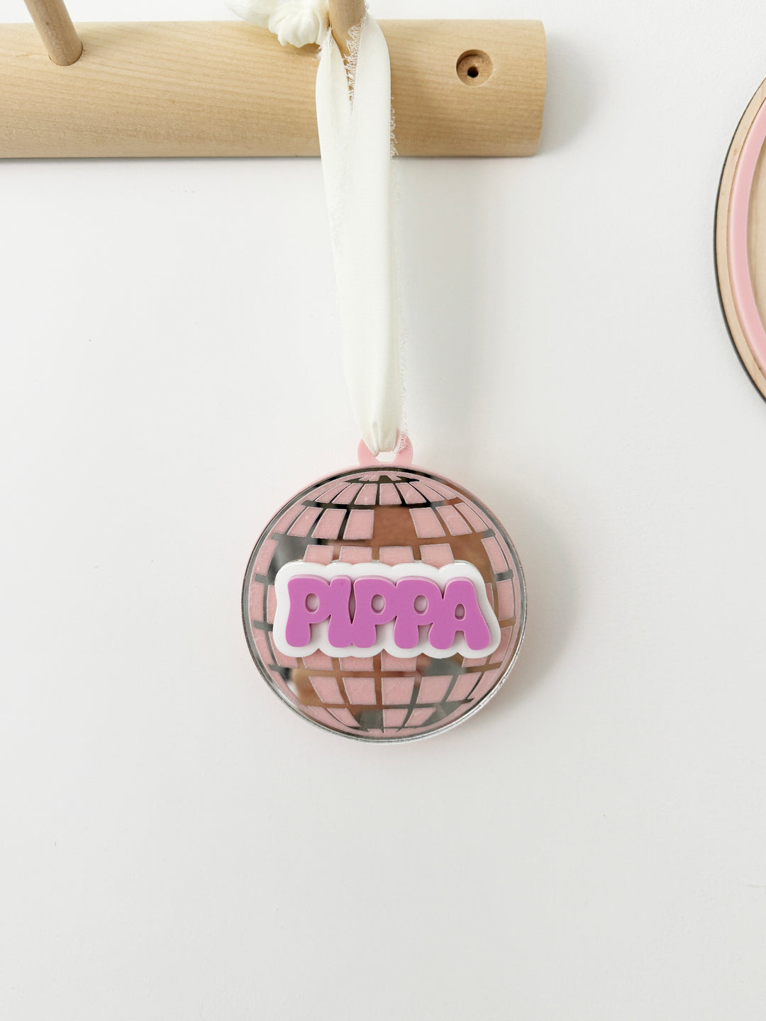 Personalised disco ball hanging