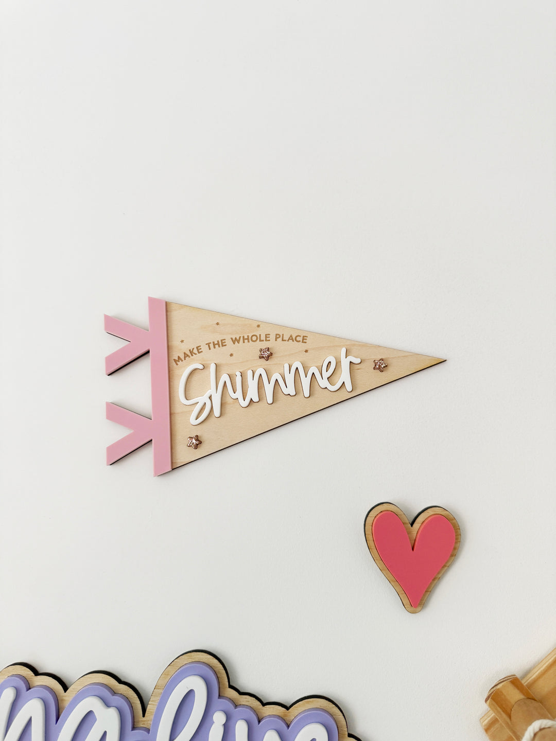 Make the whole place shimmer pennant flag