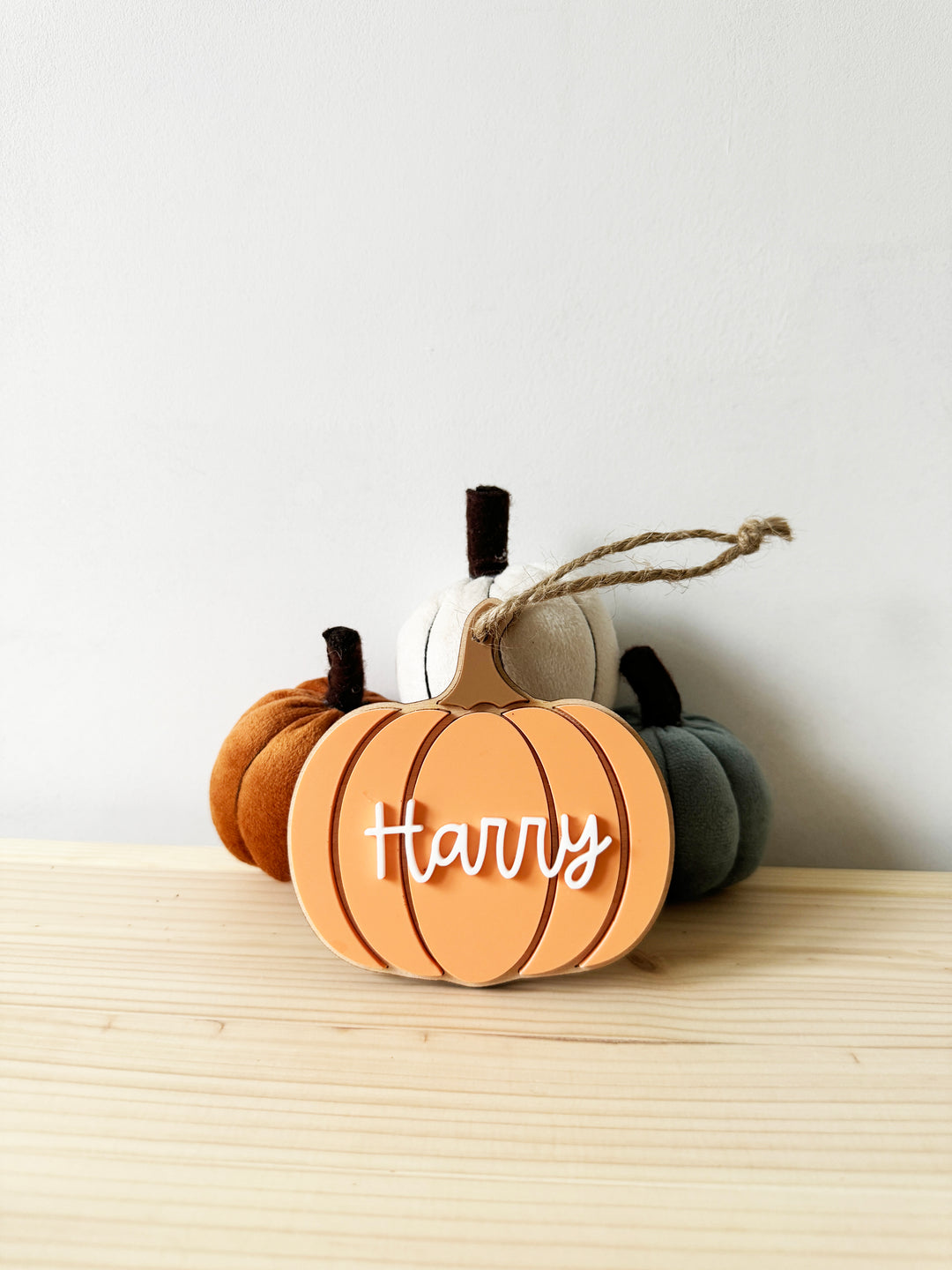 Personalised pumpkin halloween tag