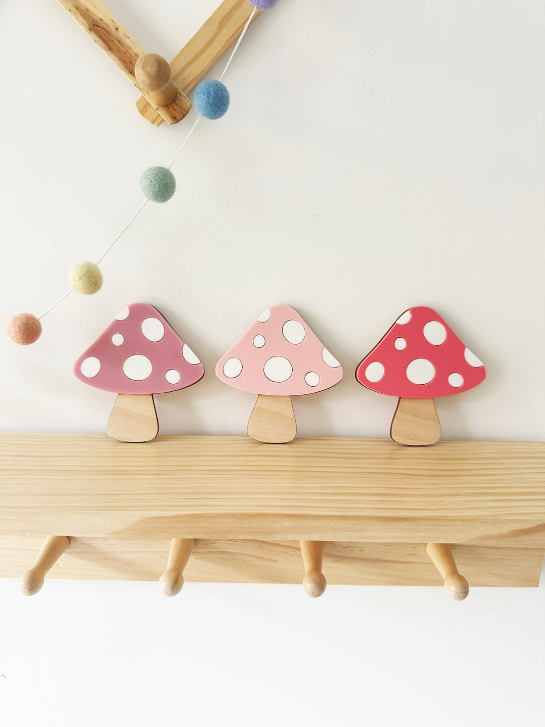 Mini toadstool shelf sitter