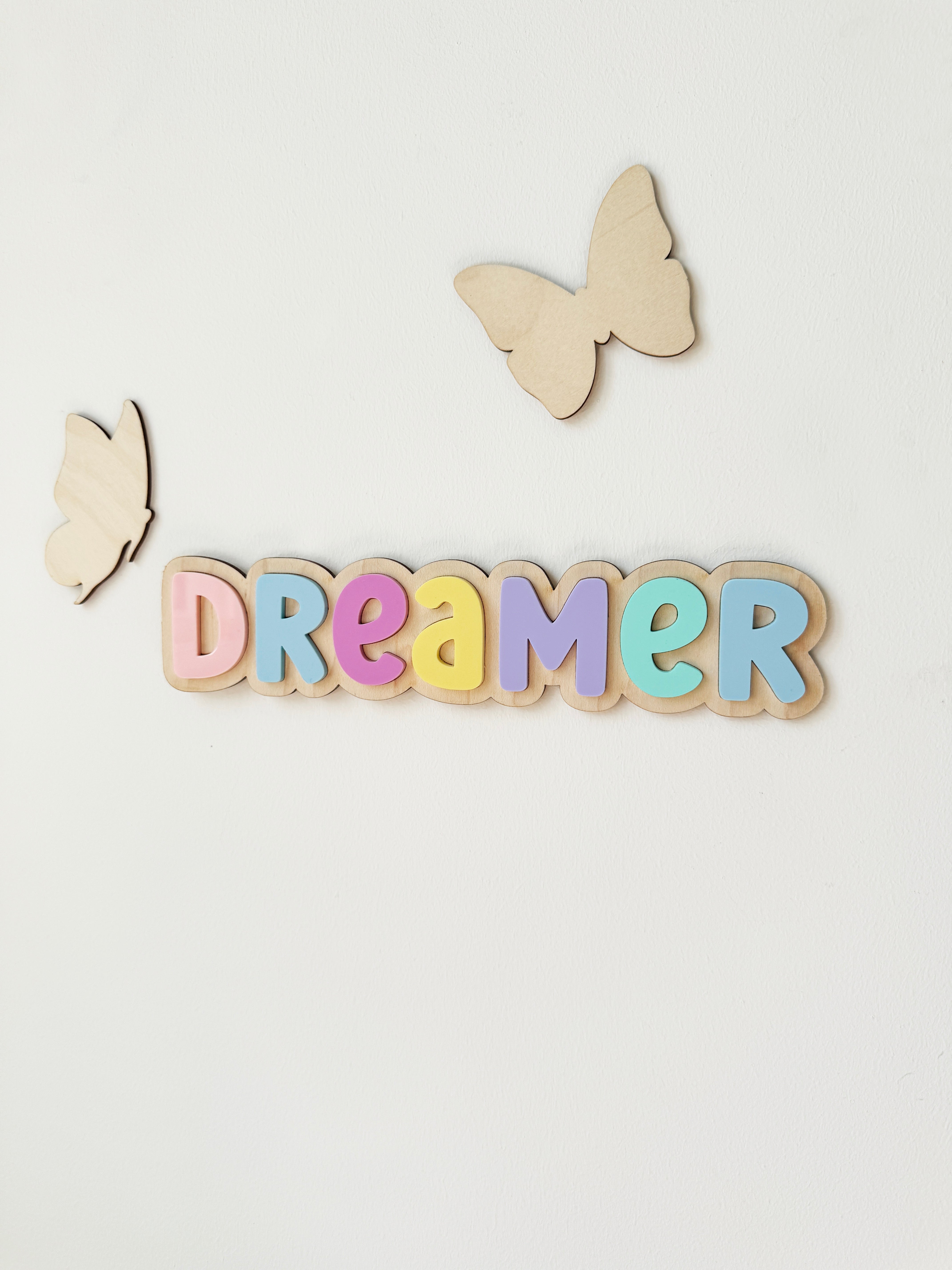 Dreamer pastel wall sign