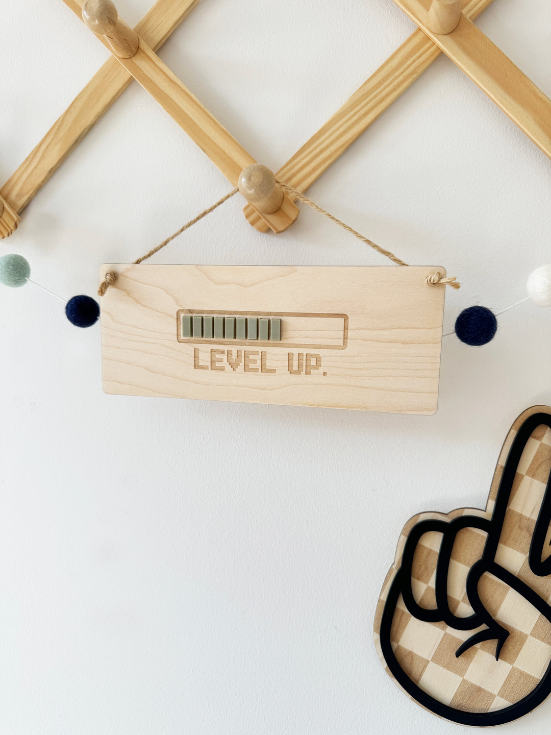 Level up gamer wall hanging