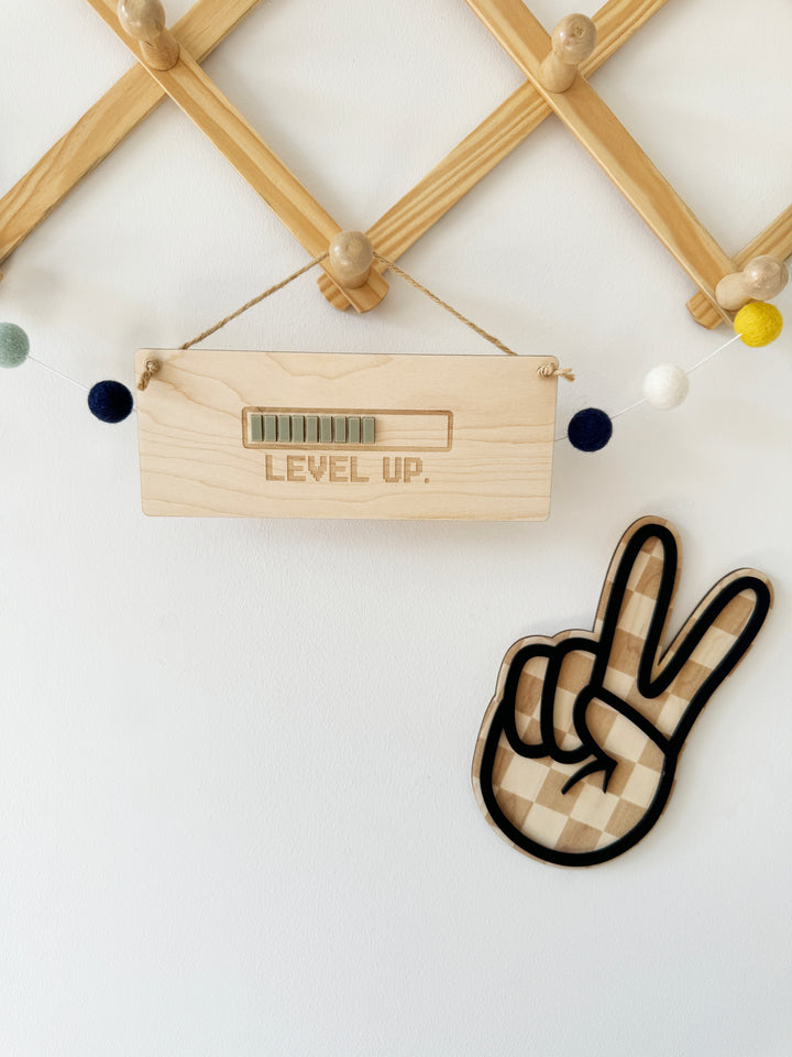 Level up gamer wall hanging